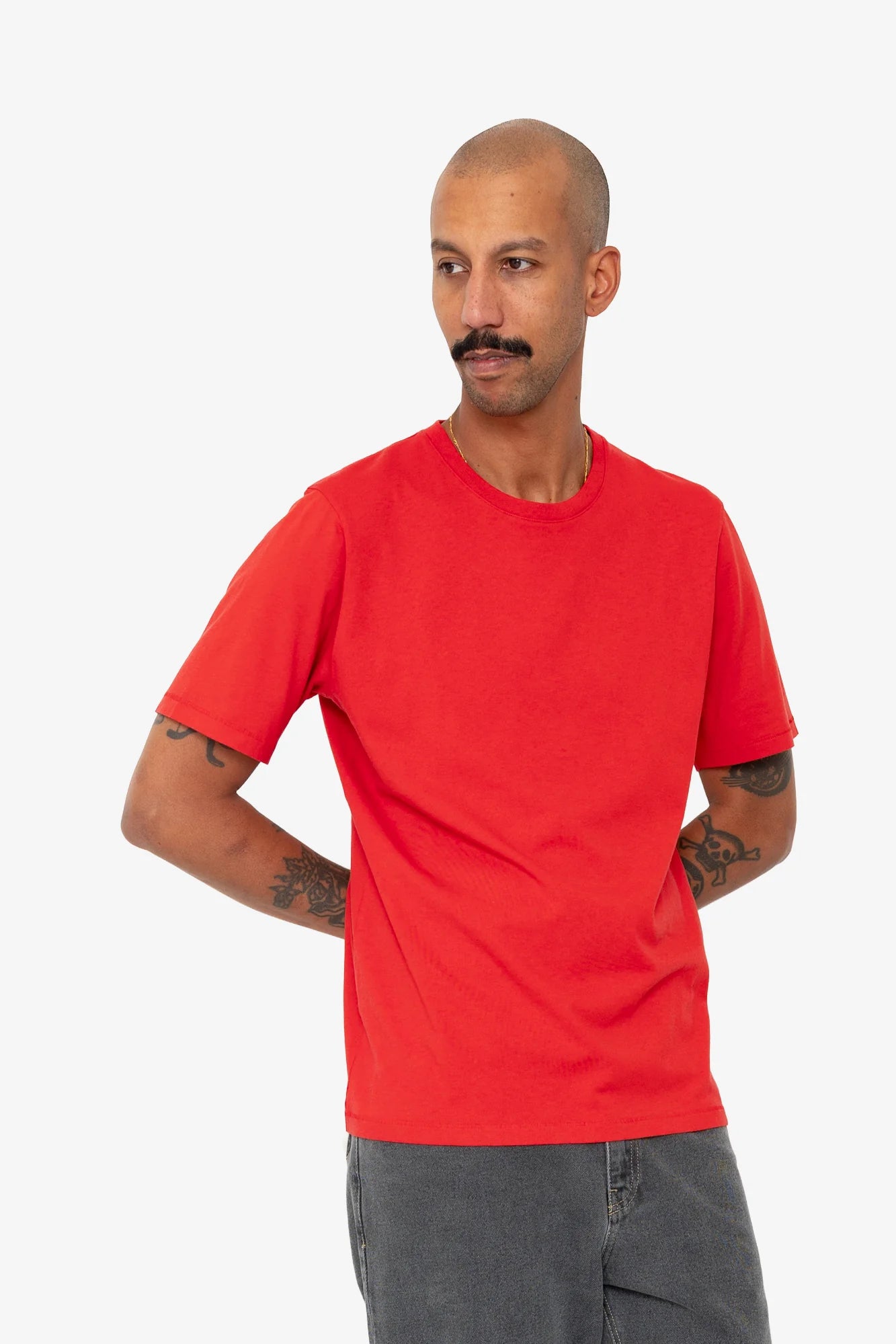Contrast Short Sleeve T-Shirt - Crimson