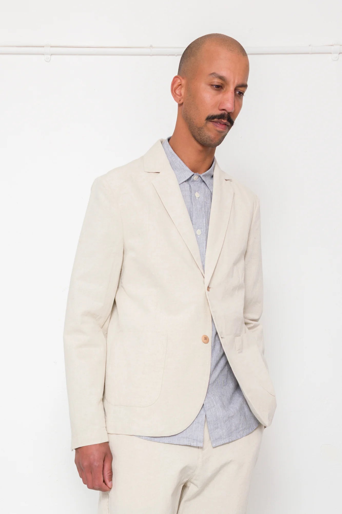 Cotton Linen Blazer - Natural Linen Cotton Canvas