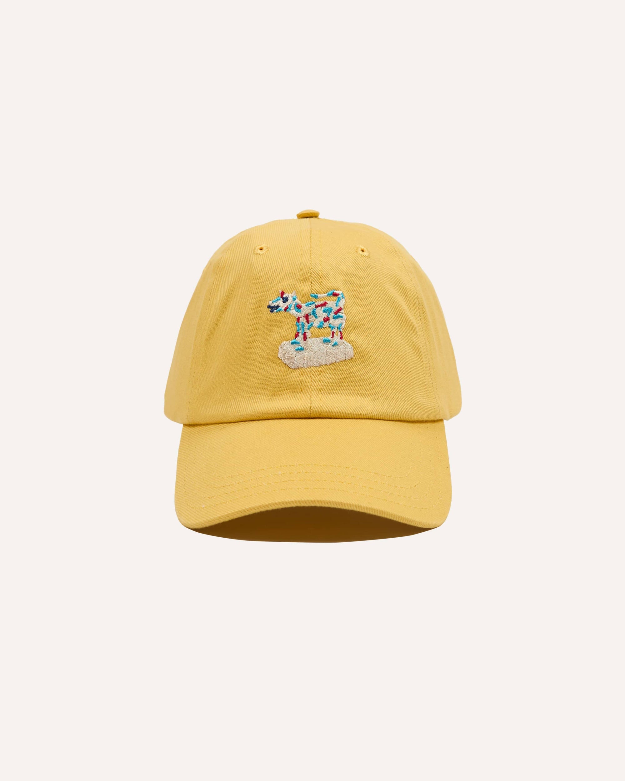 Cow Figurine Twill Baseball Cap - Mustard