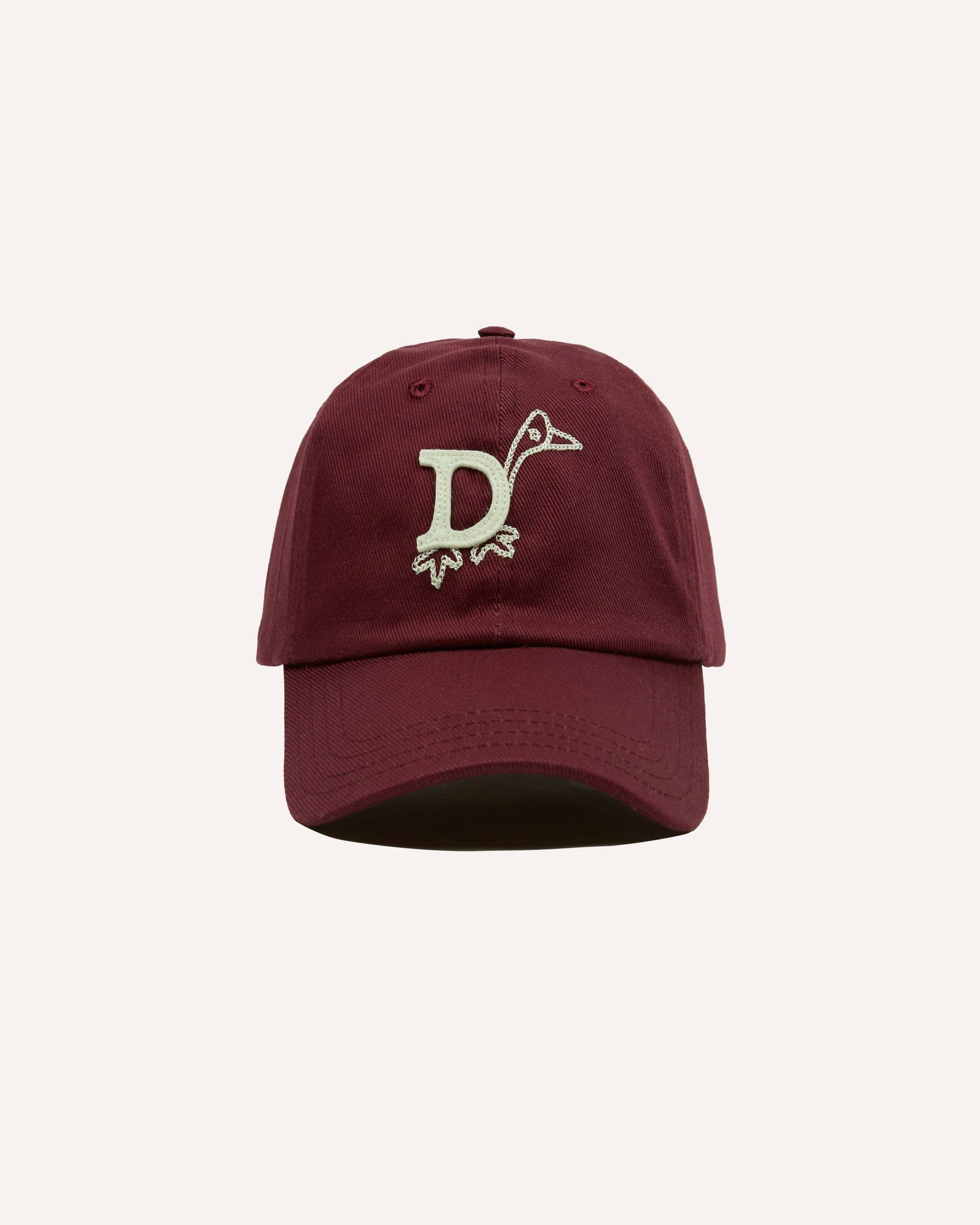 'D Duck' Cotton Twill Baseball Cap - Burgundy