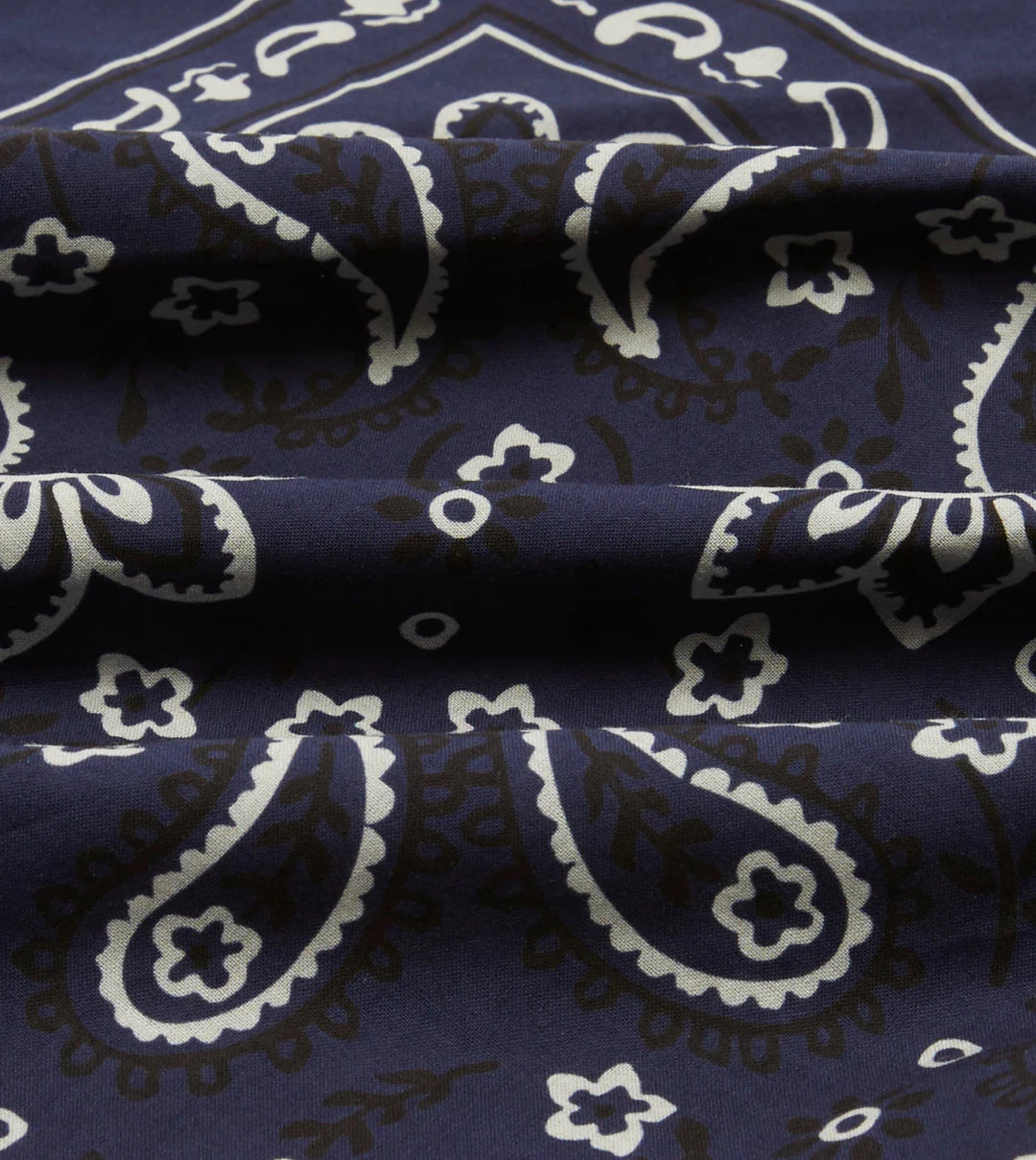 Paisley Print Cotton Bandana - Navy