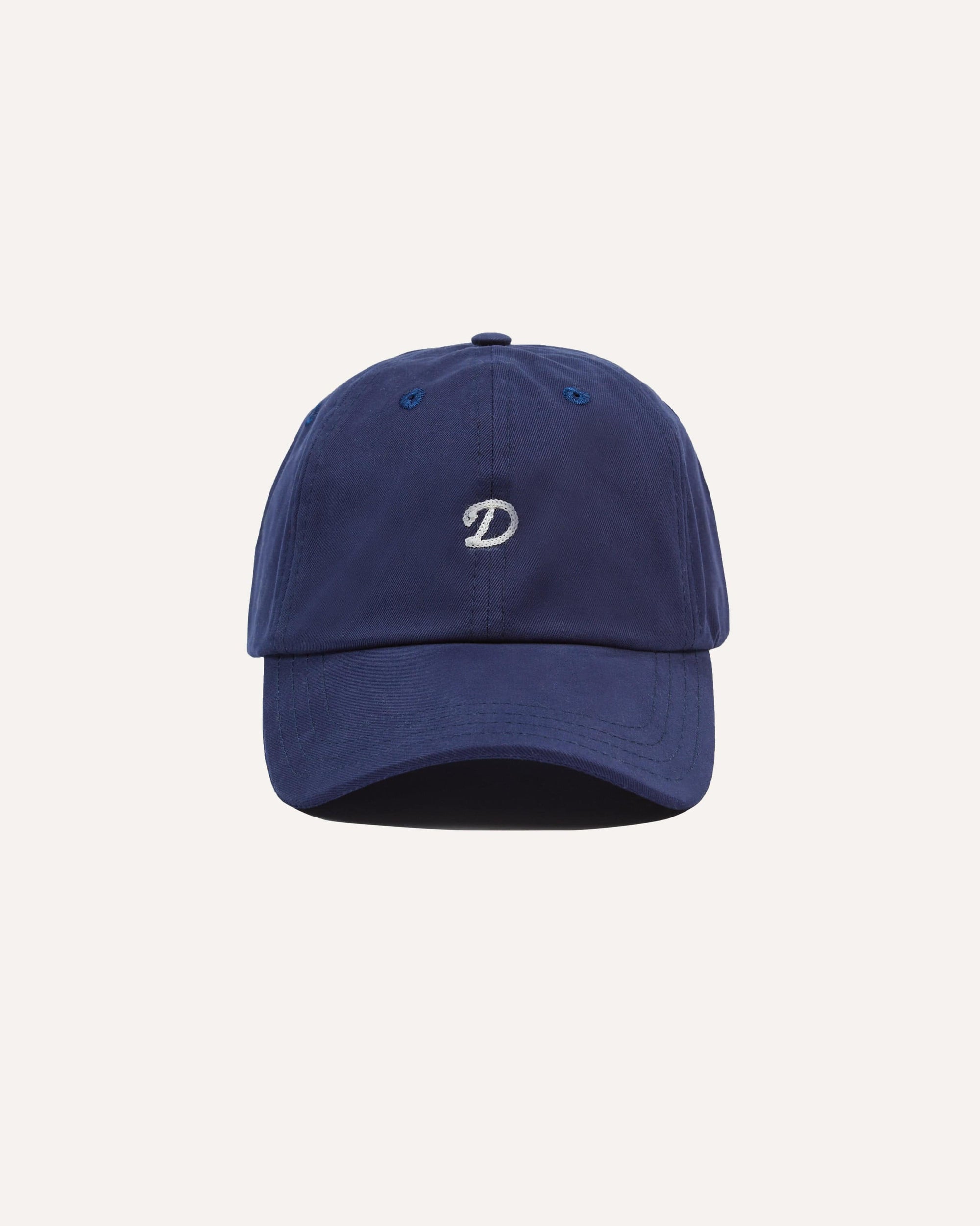 Chainstitch 'D' Cotton Twill Baseball Cap - Navy