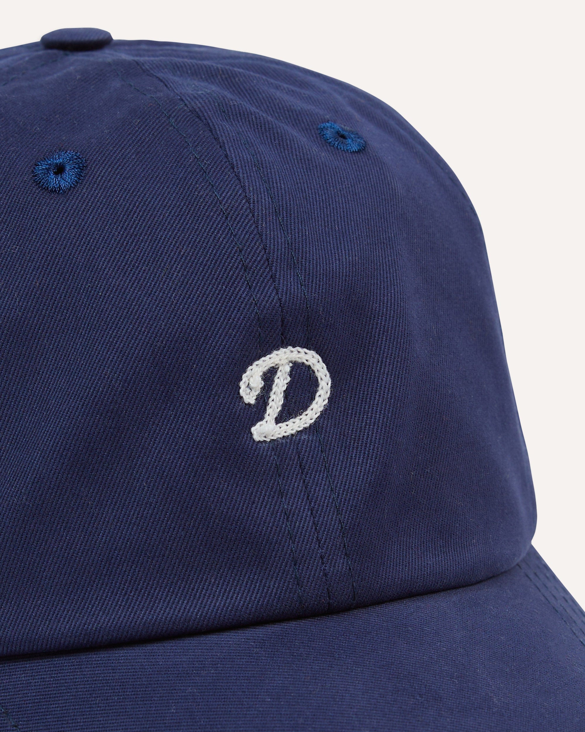 Chainstitch 'D' Cotton Twill Baseball Cap - Navy