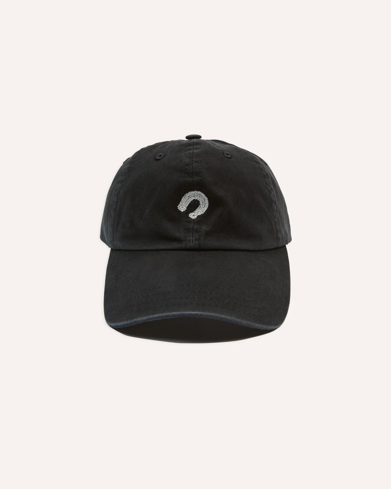 Horseshoe Cotton Twill Baseball Cap - Black