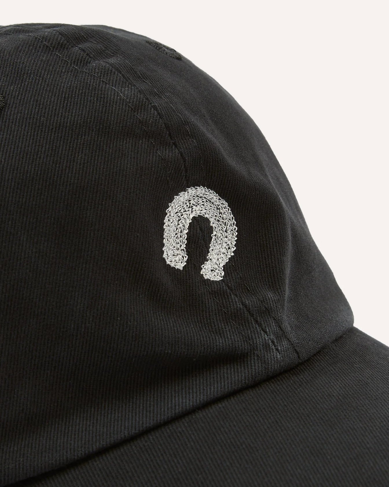 Horseshoe Cotton Twill Baseball Cap - Black
