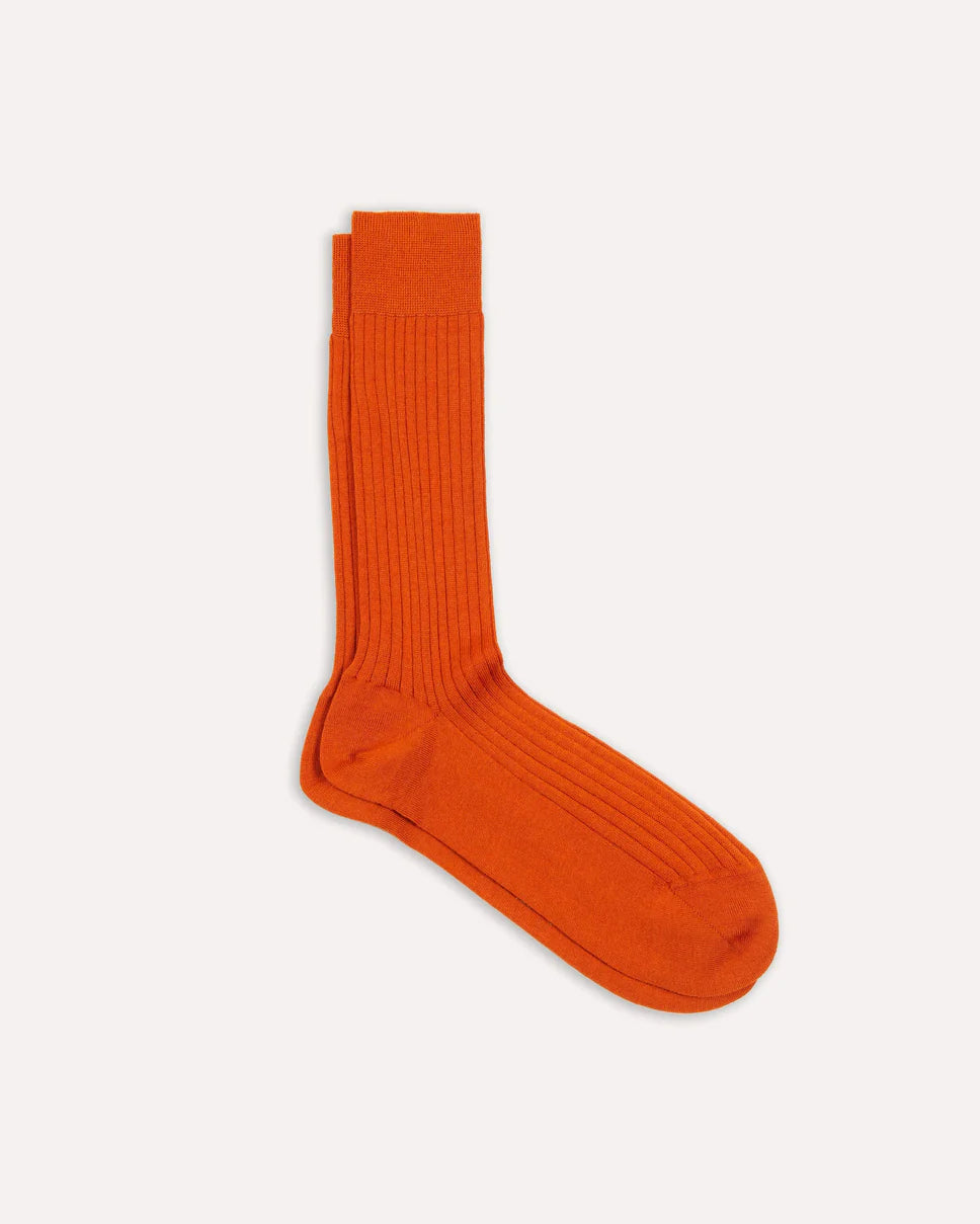 Wool Mid-Calf Socks - Orange