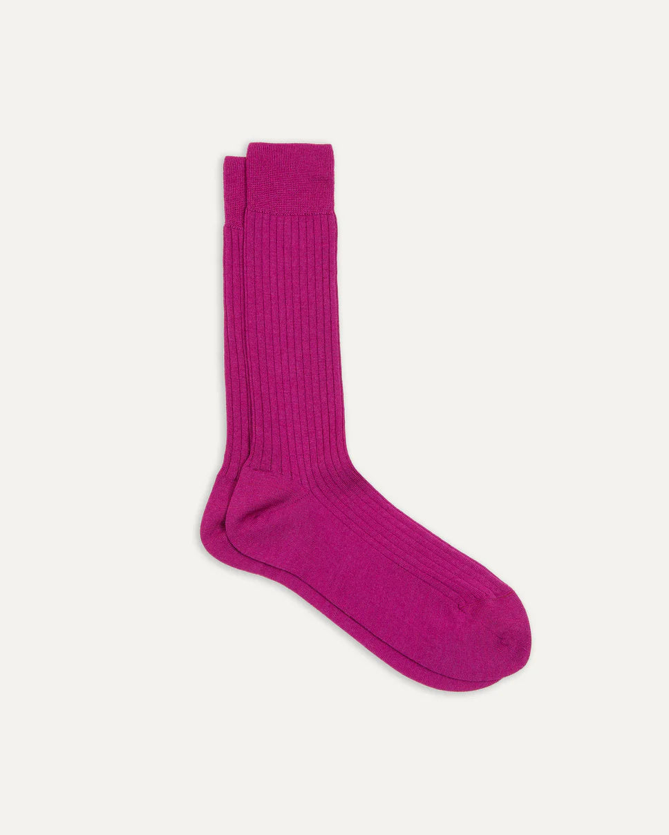 Wool Mid-Calf Socks - Magenta