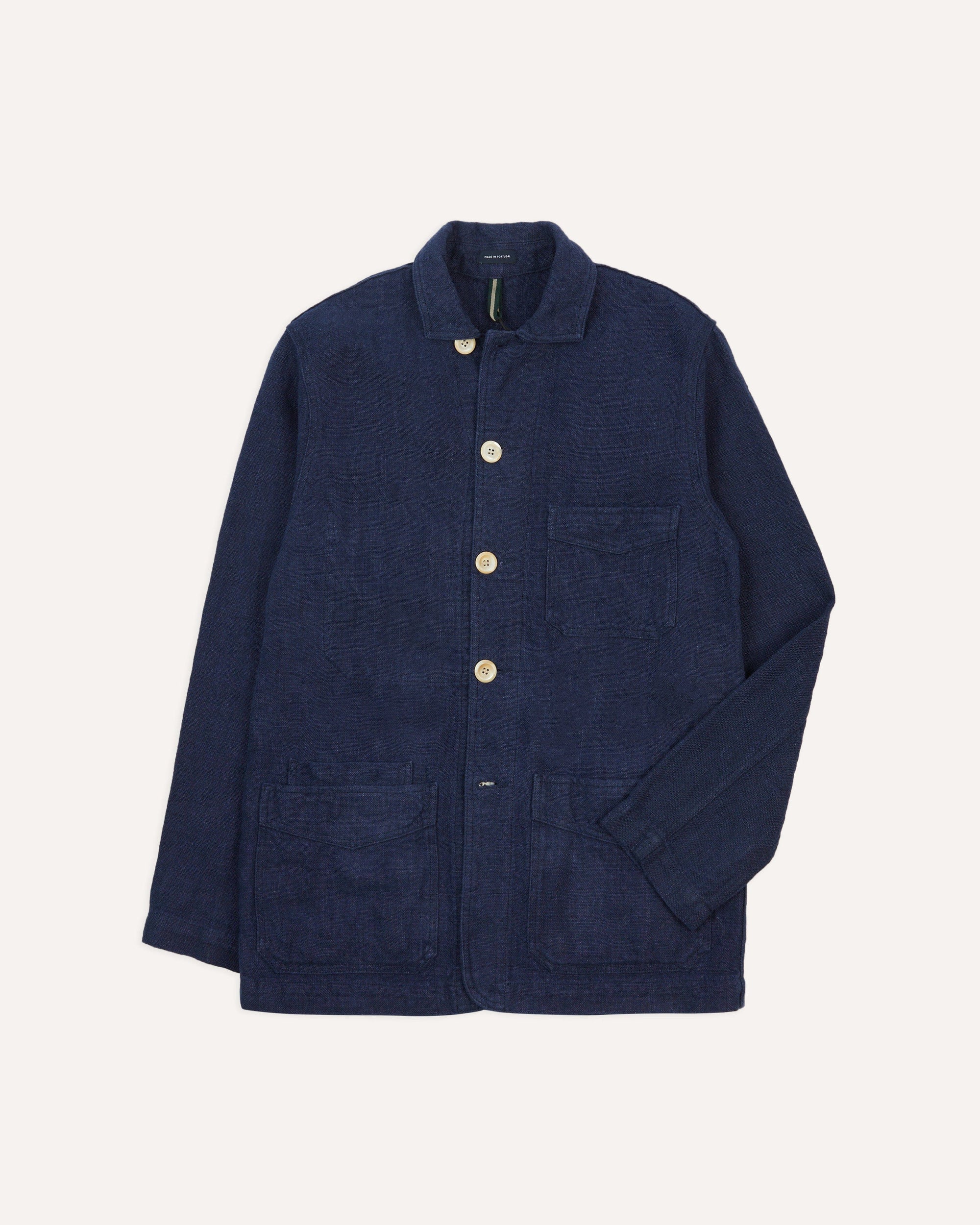 Linen Five-Pocket Chore Jacket - Navy