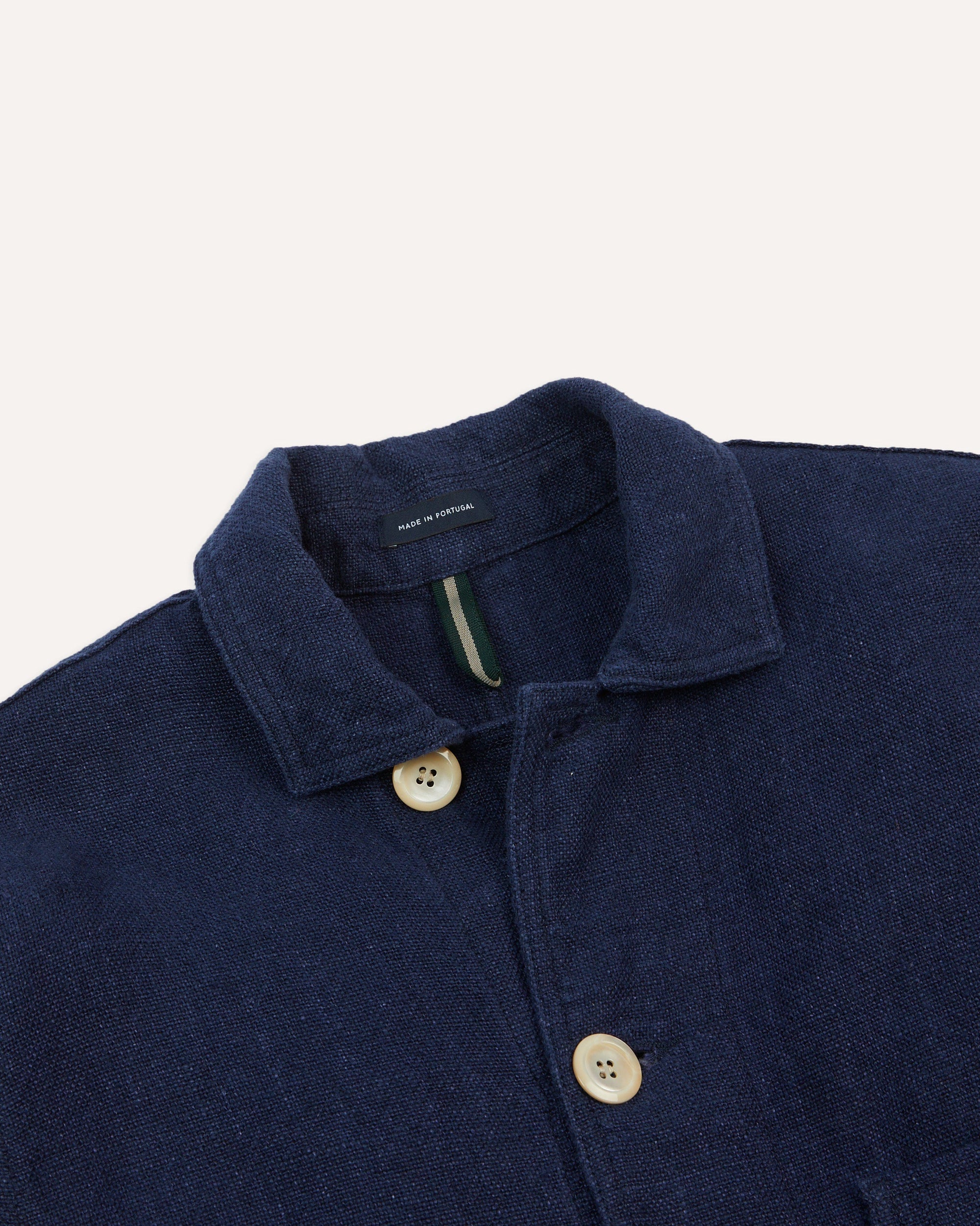 Linen Five-Pocket Chore Jacket - Navy