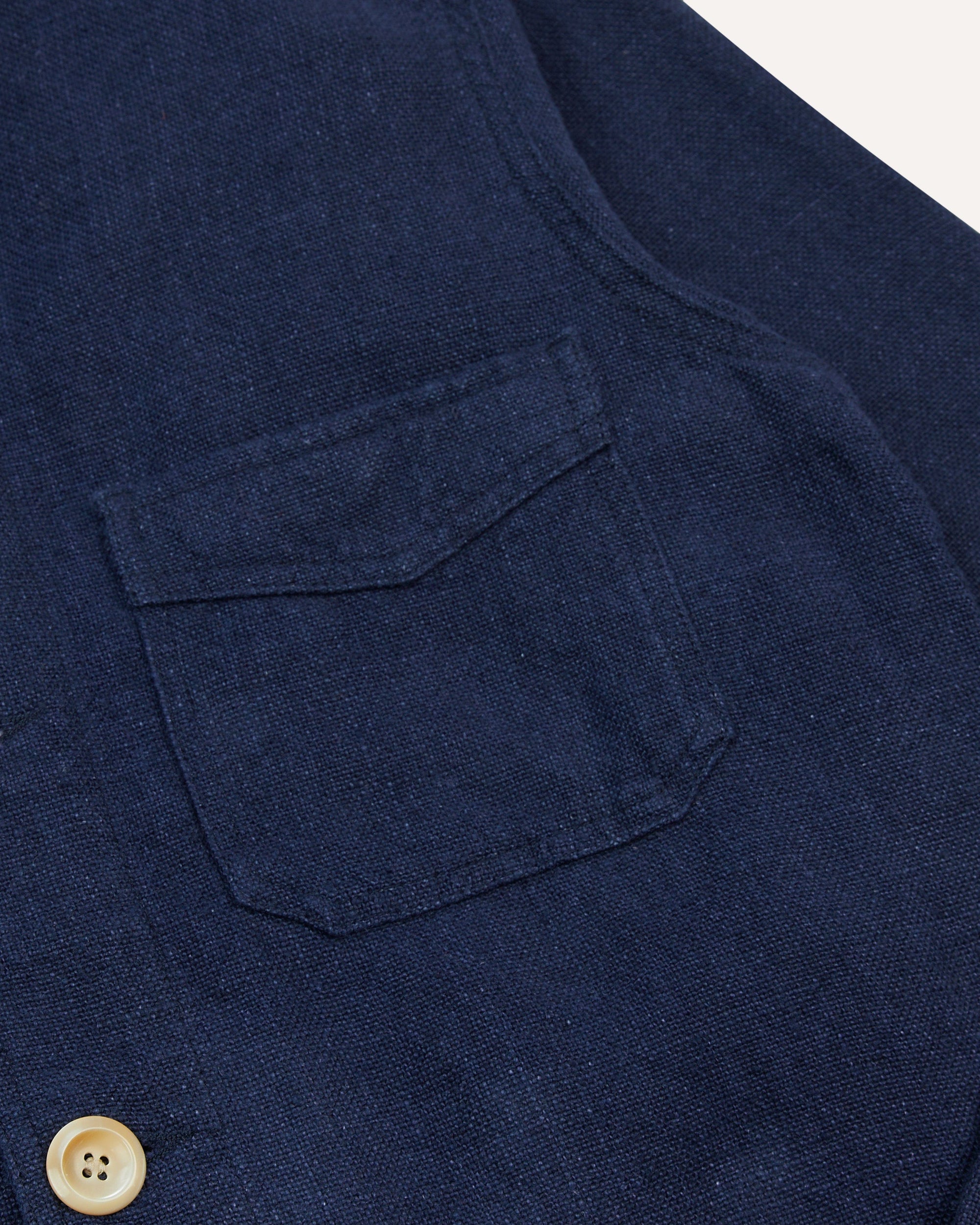 Linen Five-Pocket Chore Jacket - Navy
