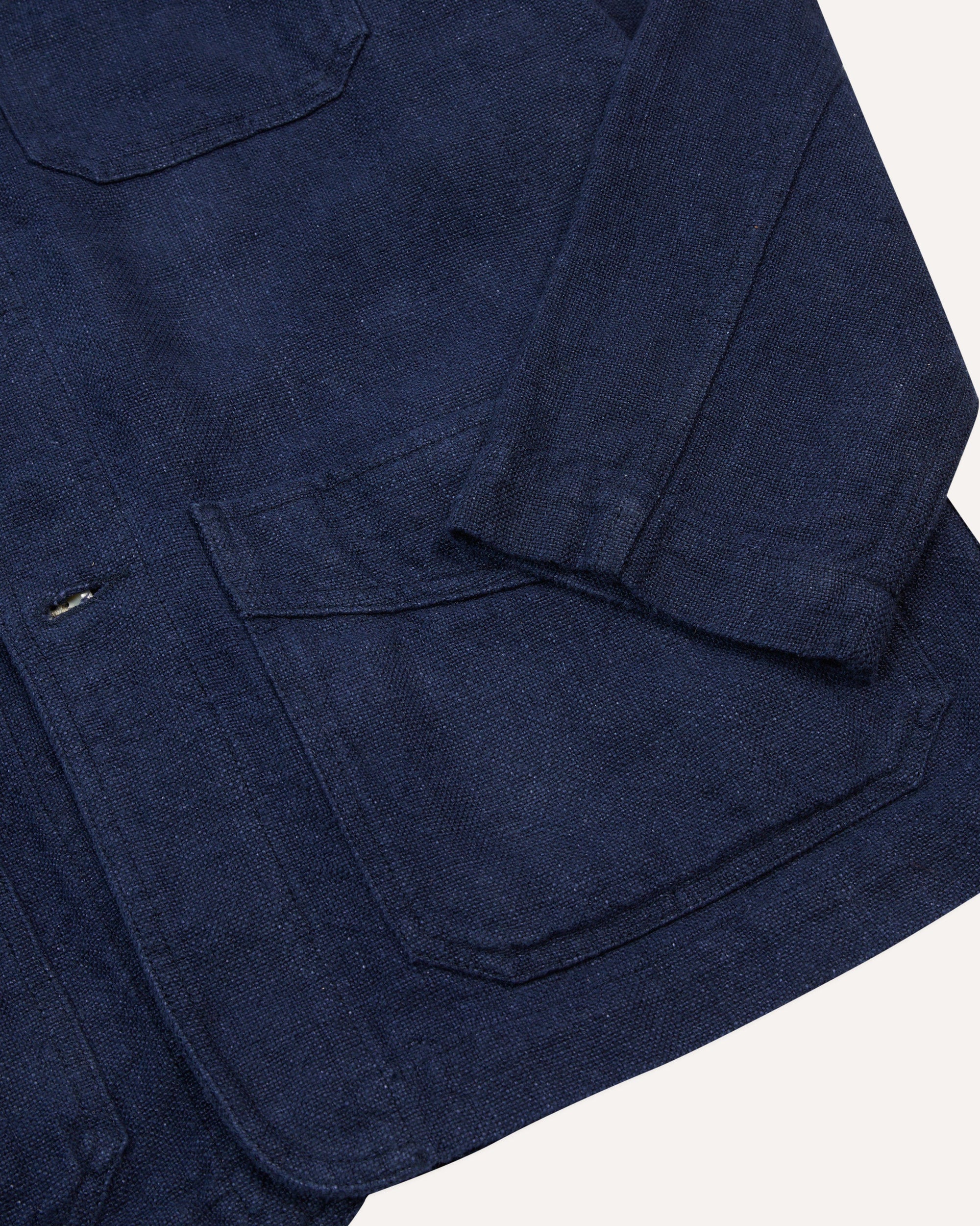 Linen Five-Pocket Chore Jacket - Navy