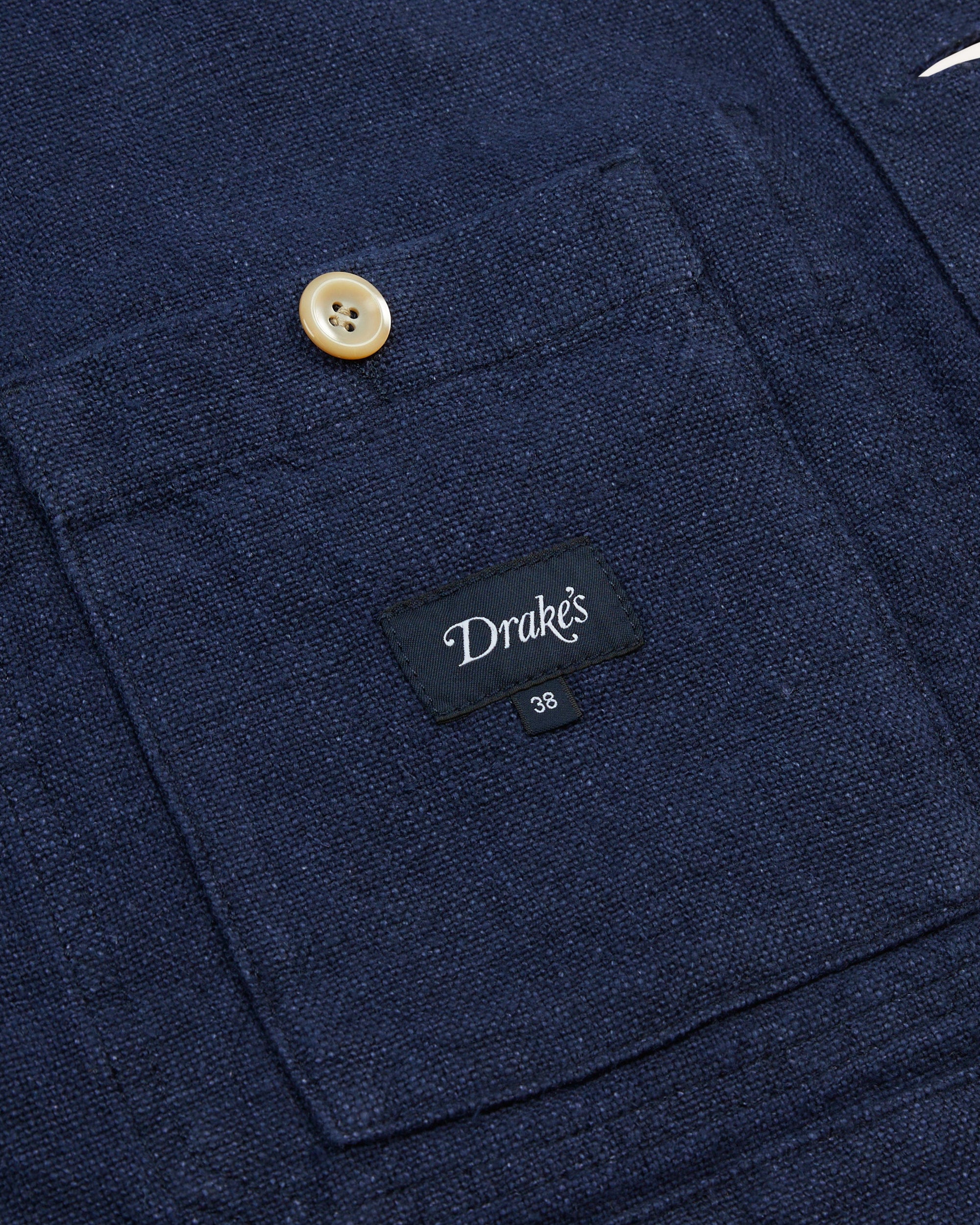 Linen Five-Pocket Chore Jacket - Navy