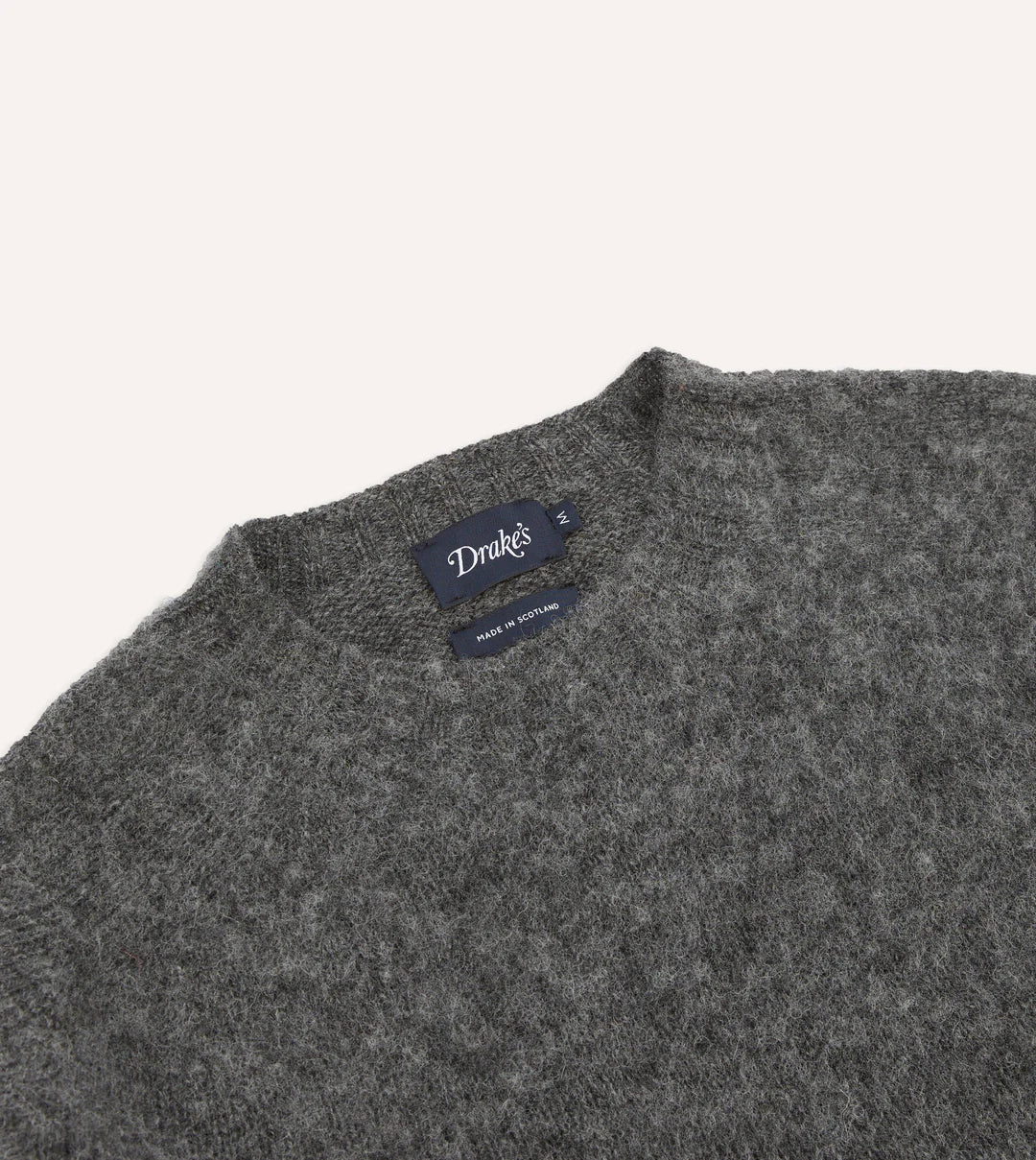 Brushed Shetland Crew Neck Jumper - Charcoal
