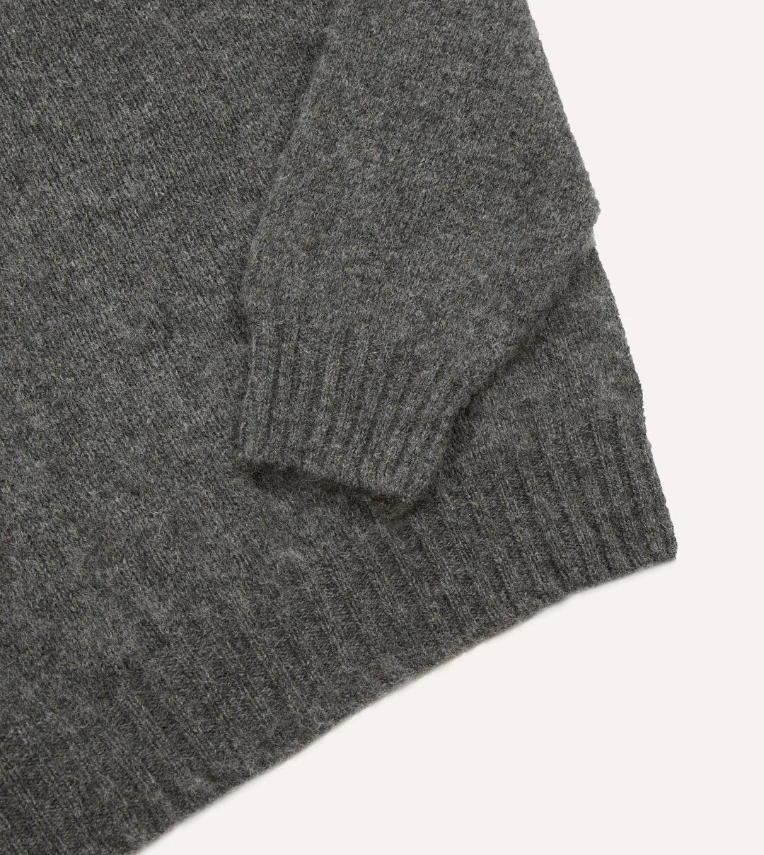 Brushed Shetland Crew Neck Jumper - Charcoal