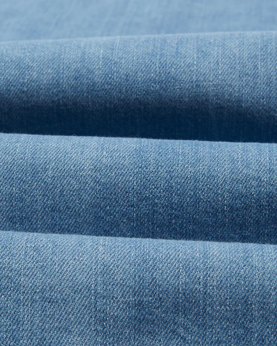 Bleach Wash Denim Two-Pocket Western Shirt