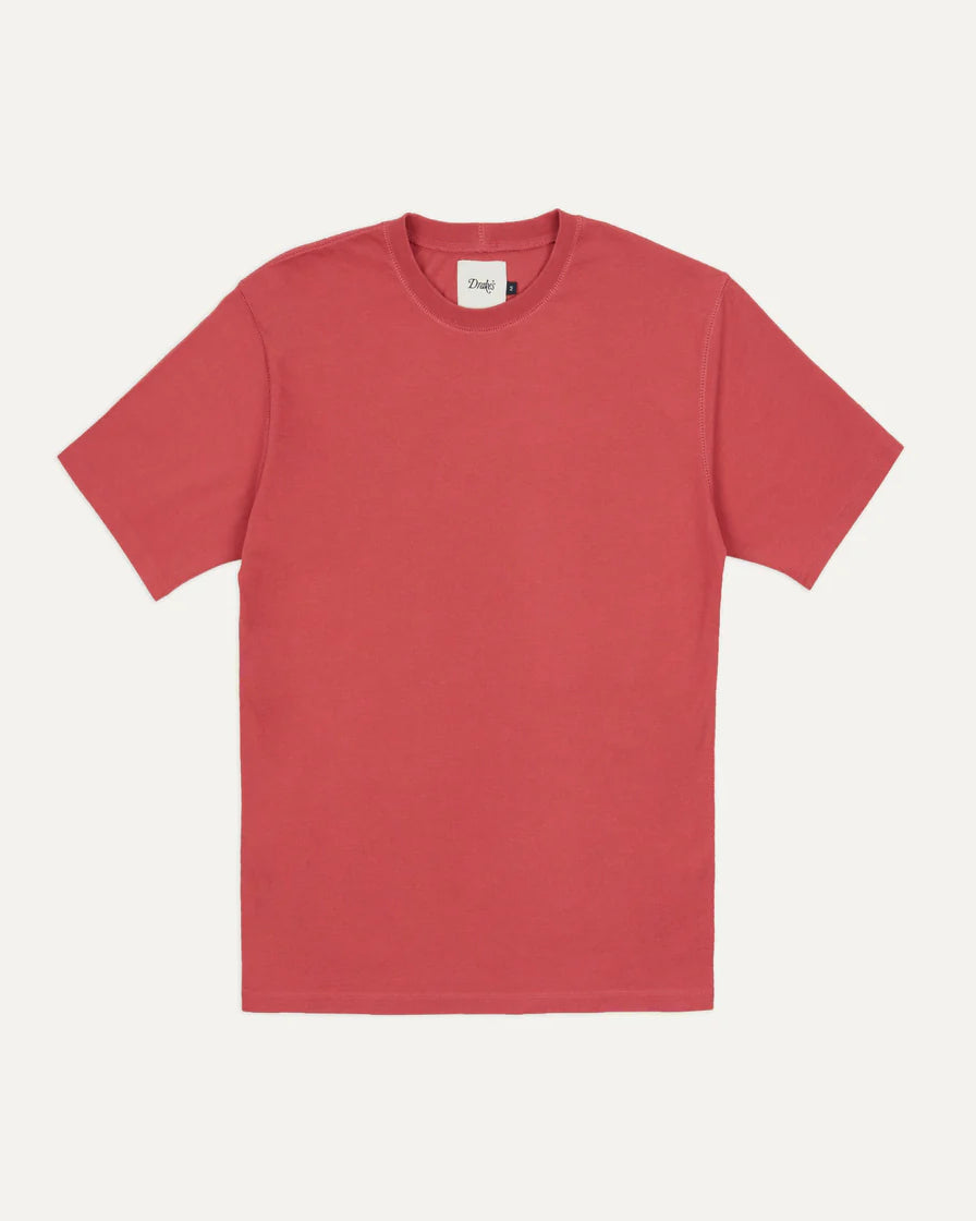 Crew Neck Hiking T-Shirt - Coral Cotton
