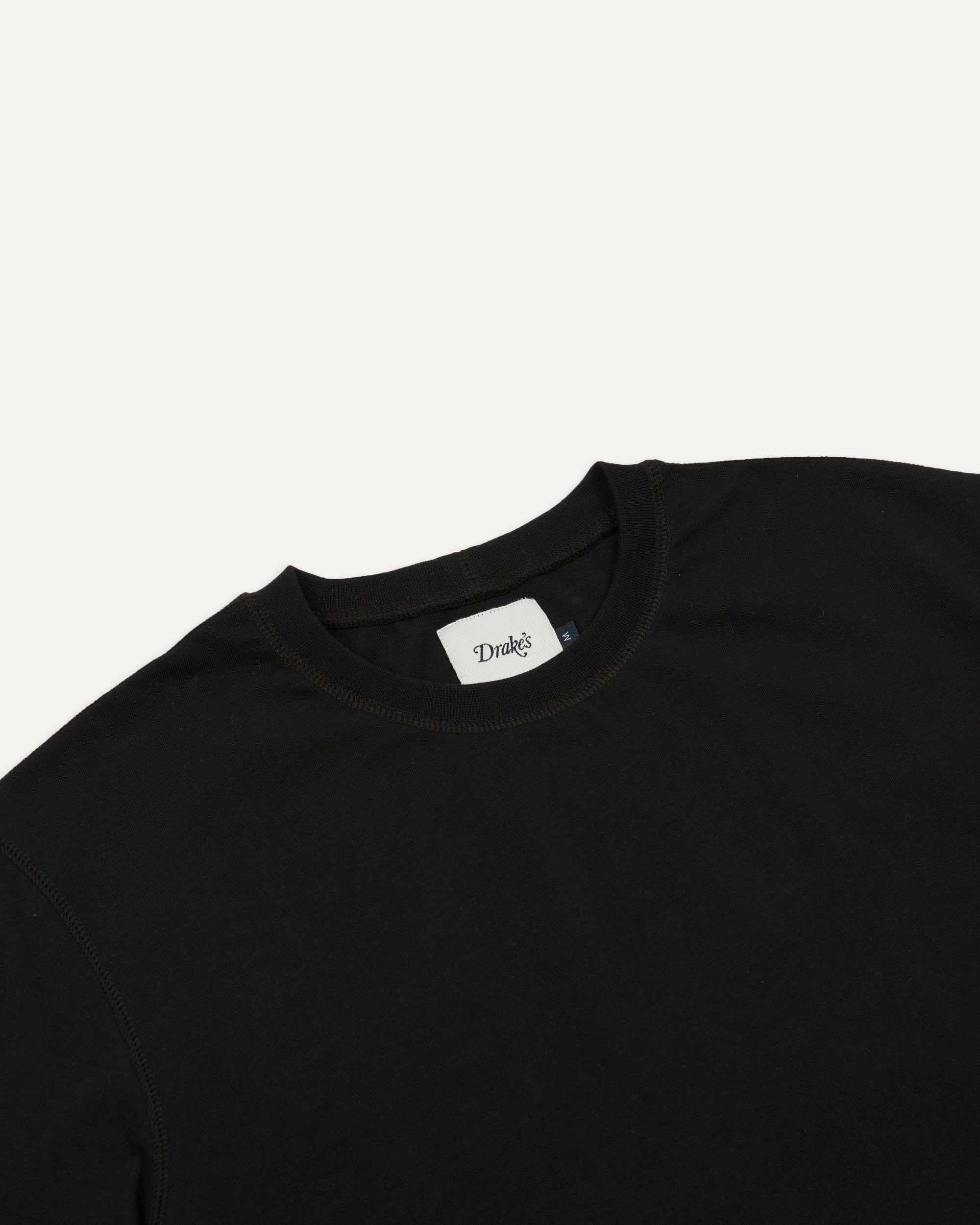 Cotton Crew Neck Hiking T-Shirt - Black