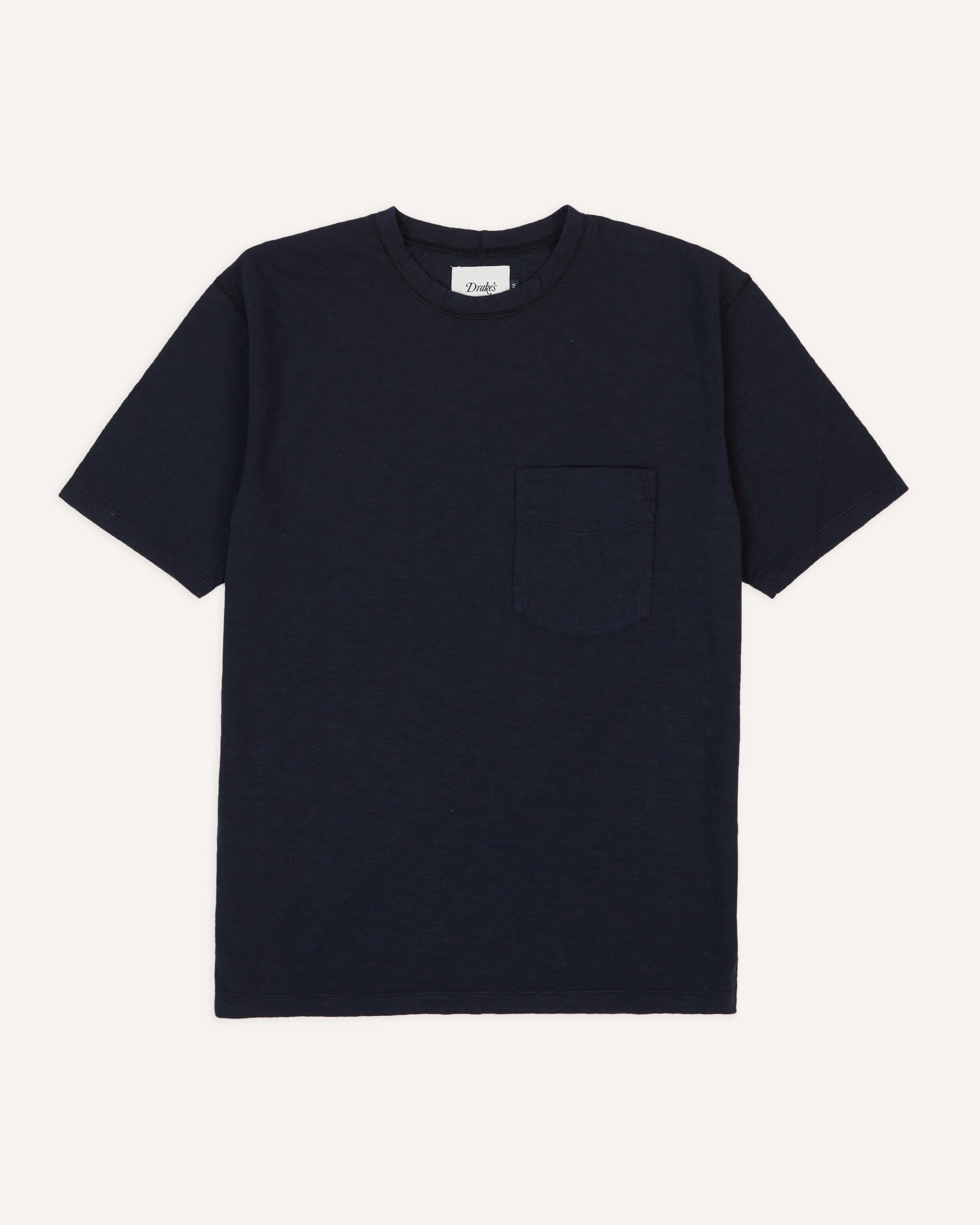 Flamé Cotton Crew Neck Hiking T-Shirt - Navy