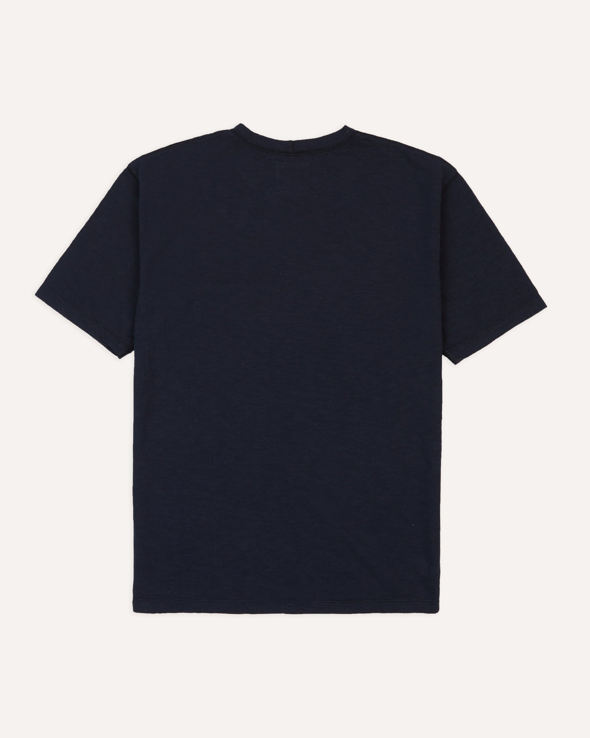 Flamé Cotton Crew Neck Hiking T-Shirt - Navy