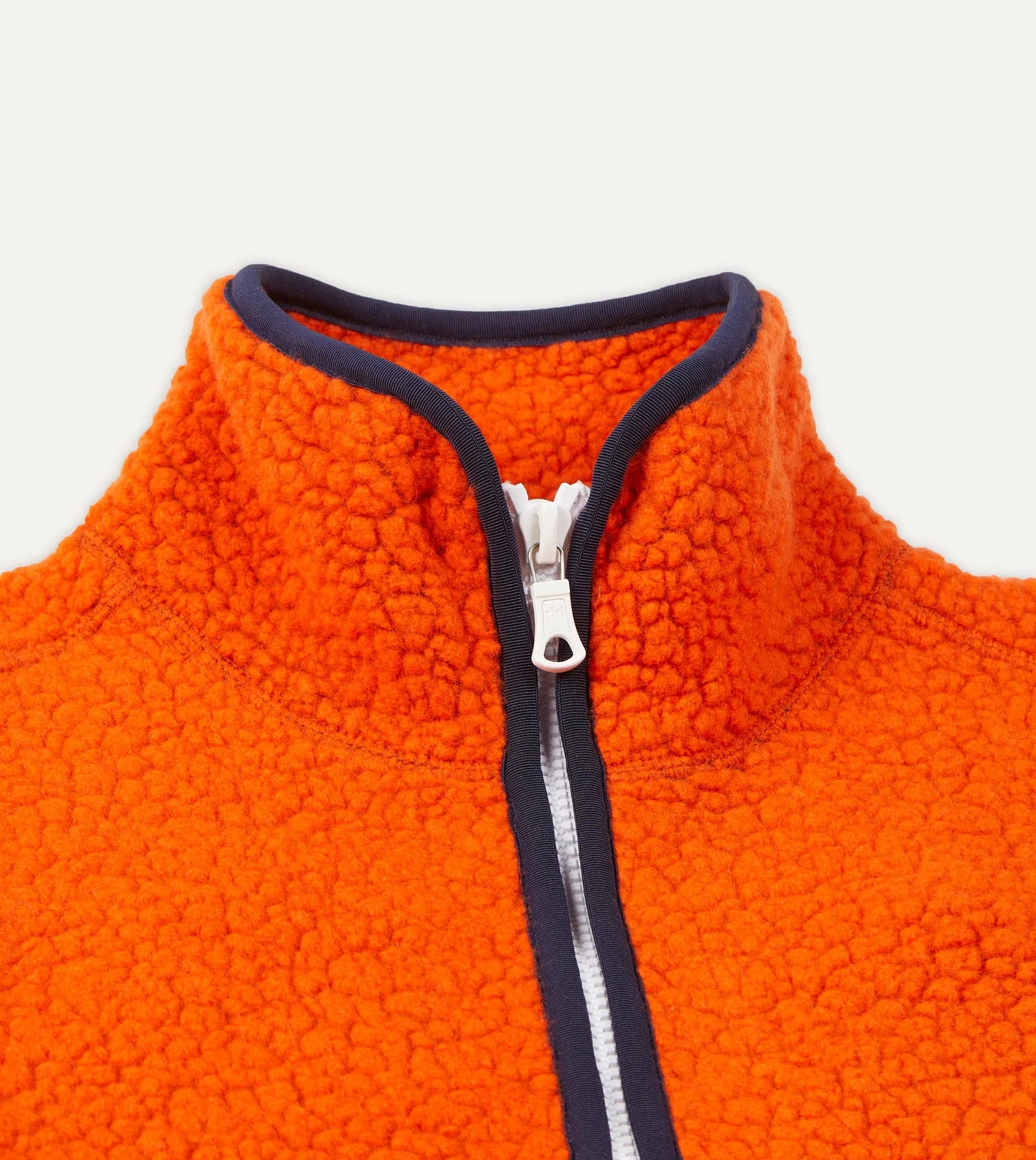 Boucle Wool Zip Fleece Jacket - Orange