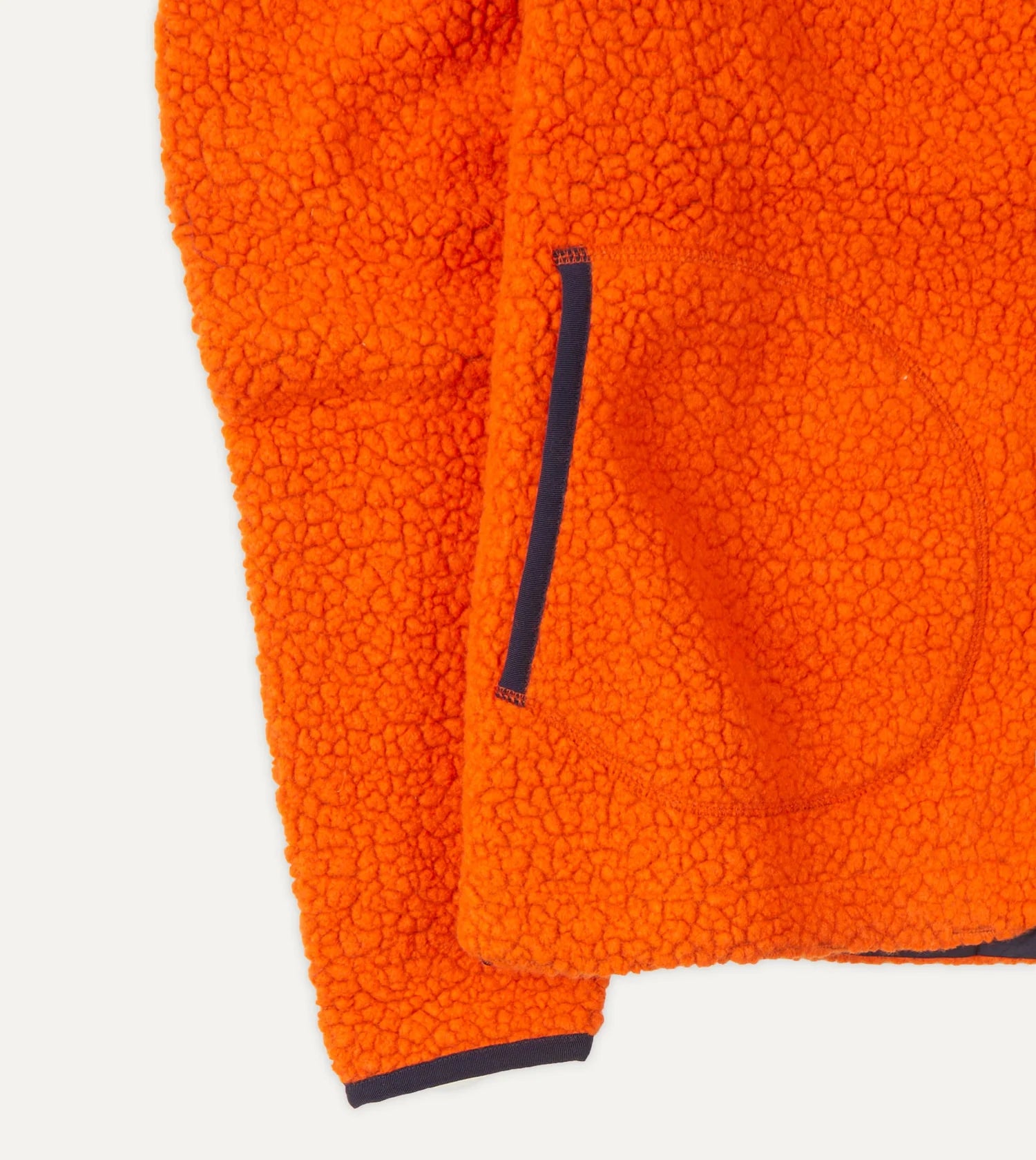Boucle Wool Zip Fleece Jacket - Orange
