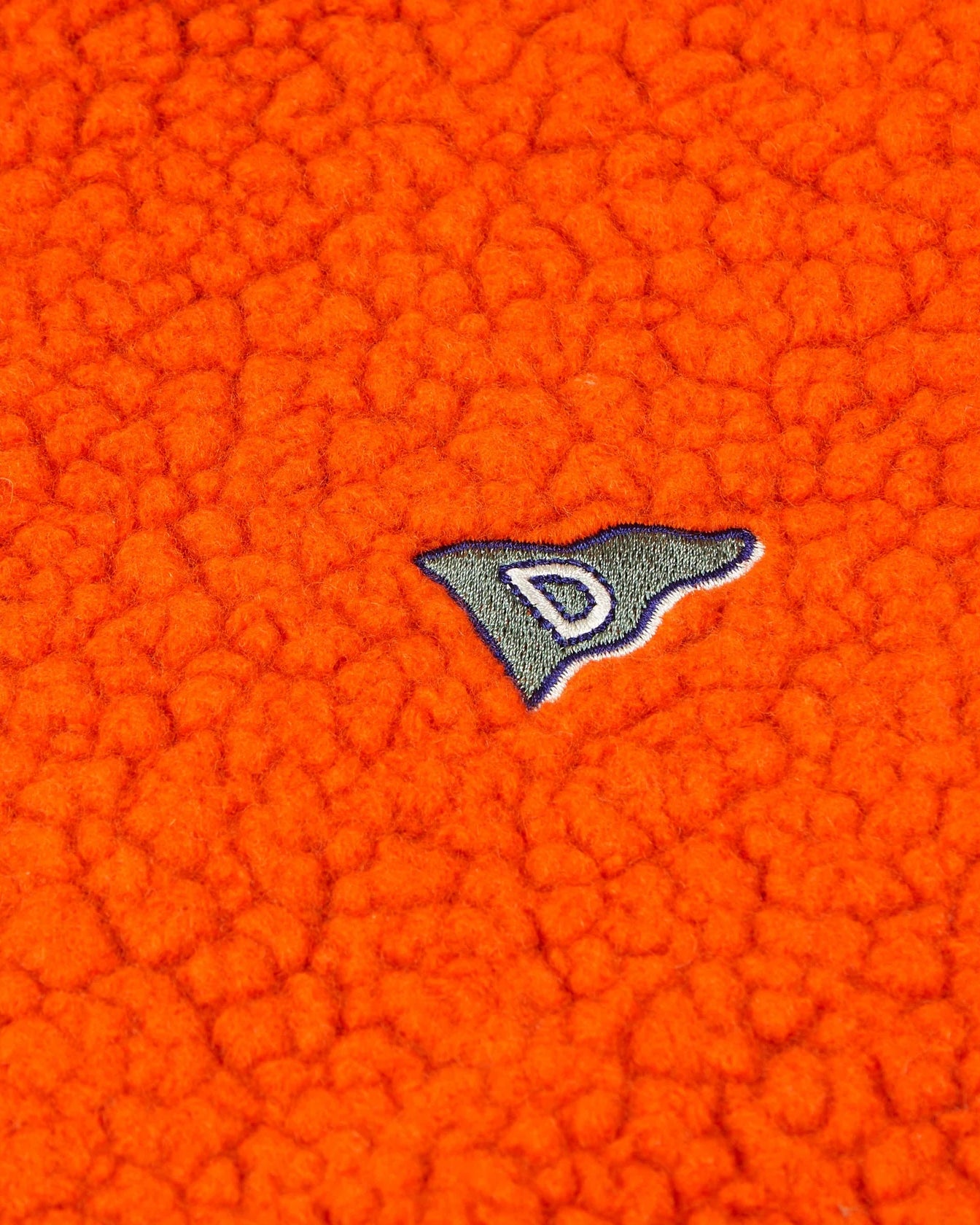 Boucle Wool Zip Fleece Jacket - Orange