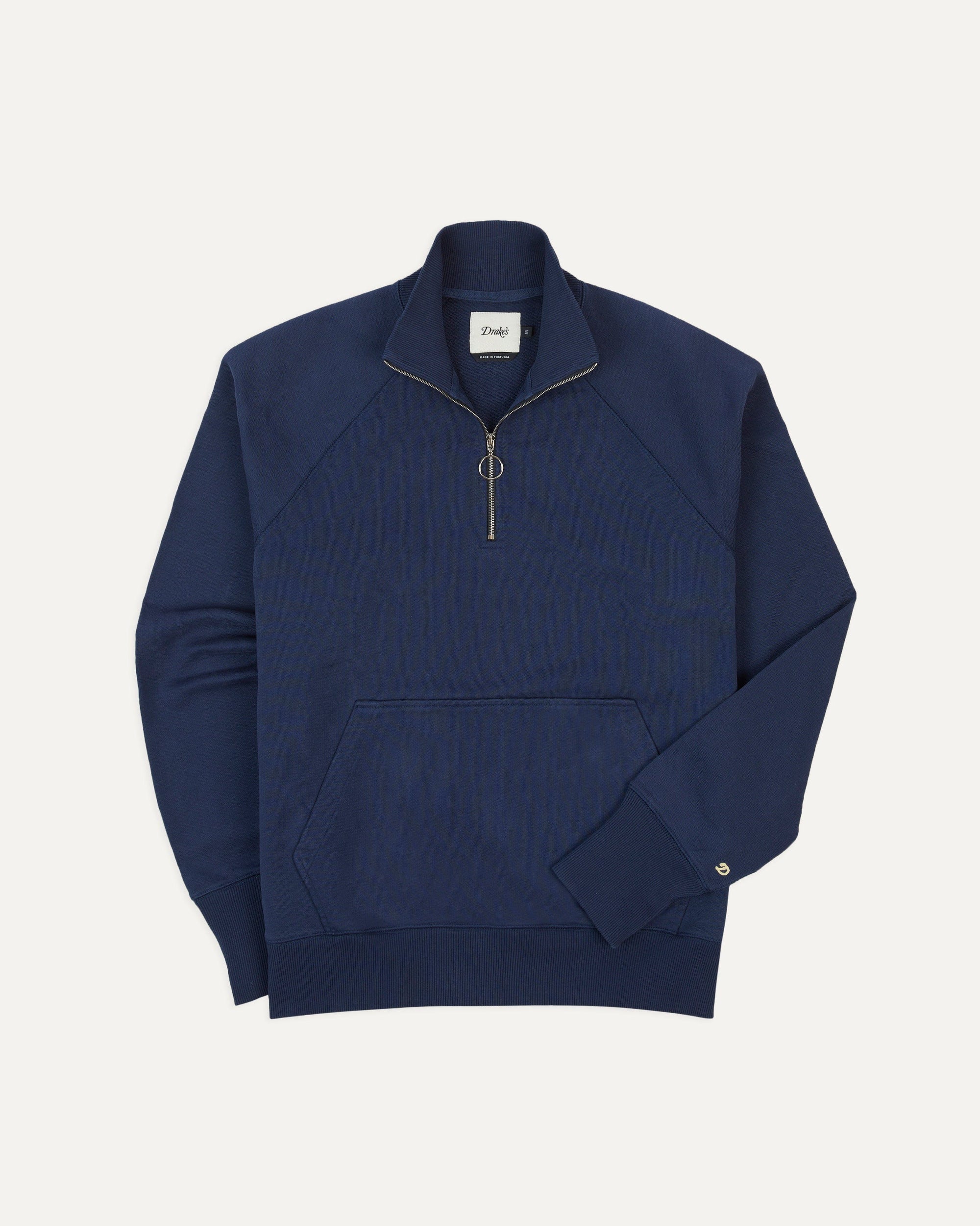 Cotton Quarter Zip Sweatshirt - Navy