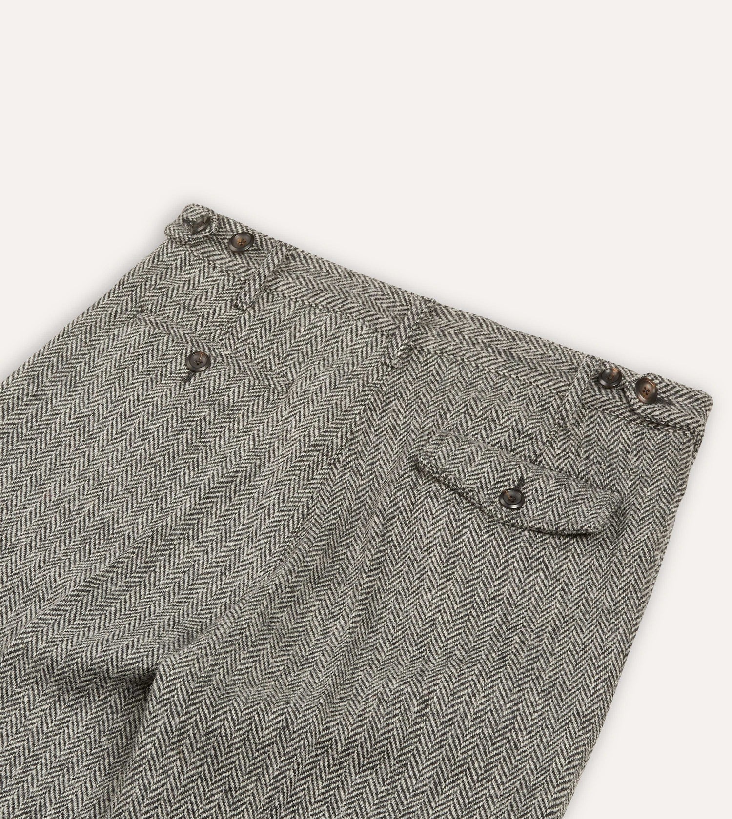 Harris Tweed One Pleat Games Trousers - Grey