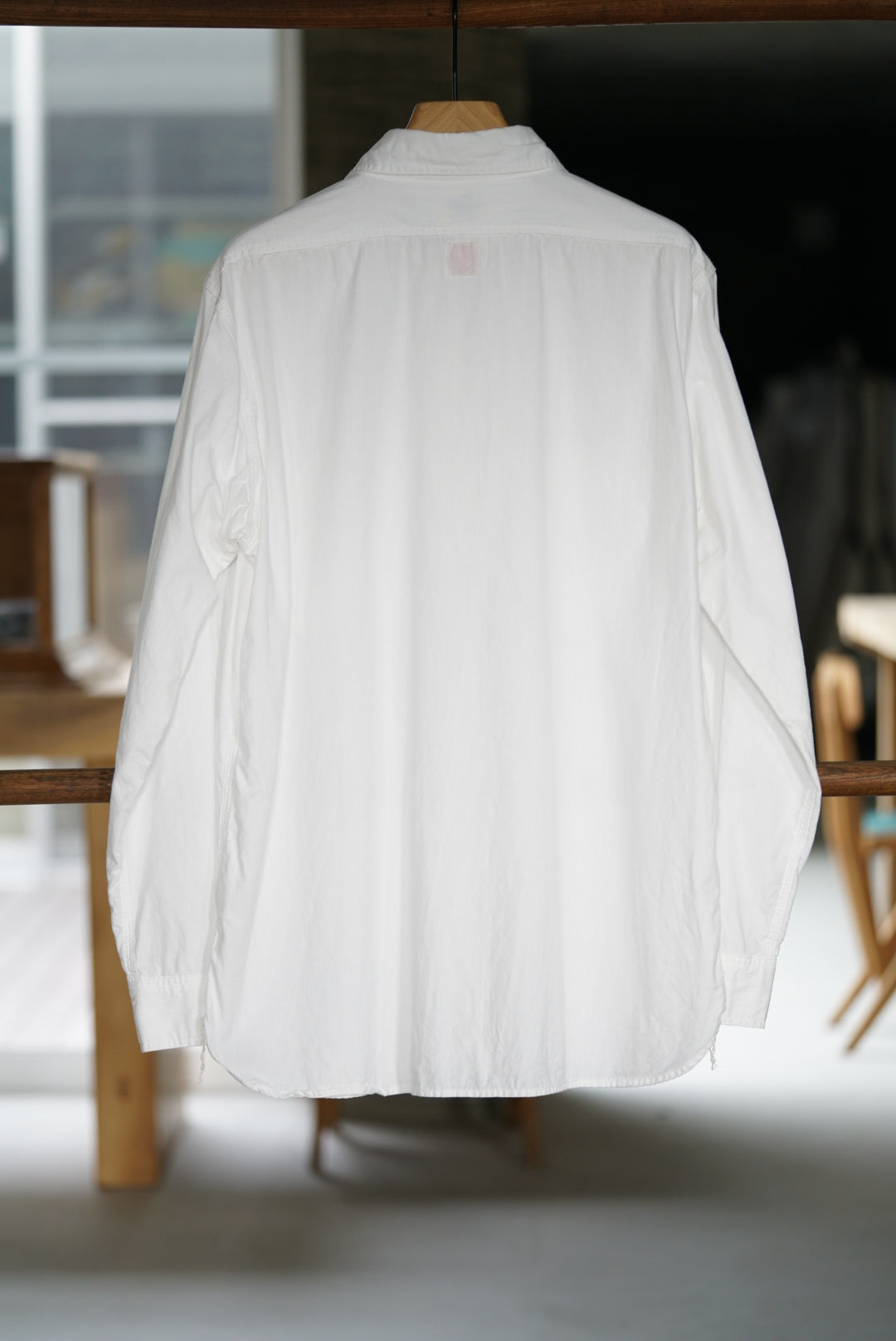 Slim Fit White Chambray Work Shirt