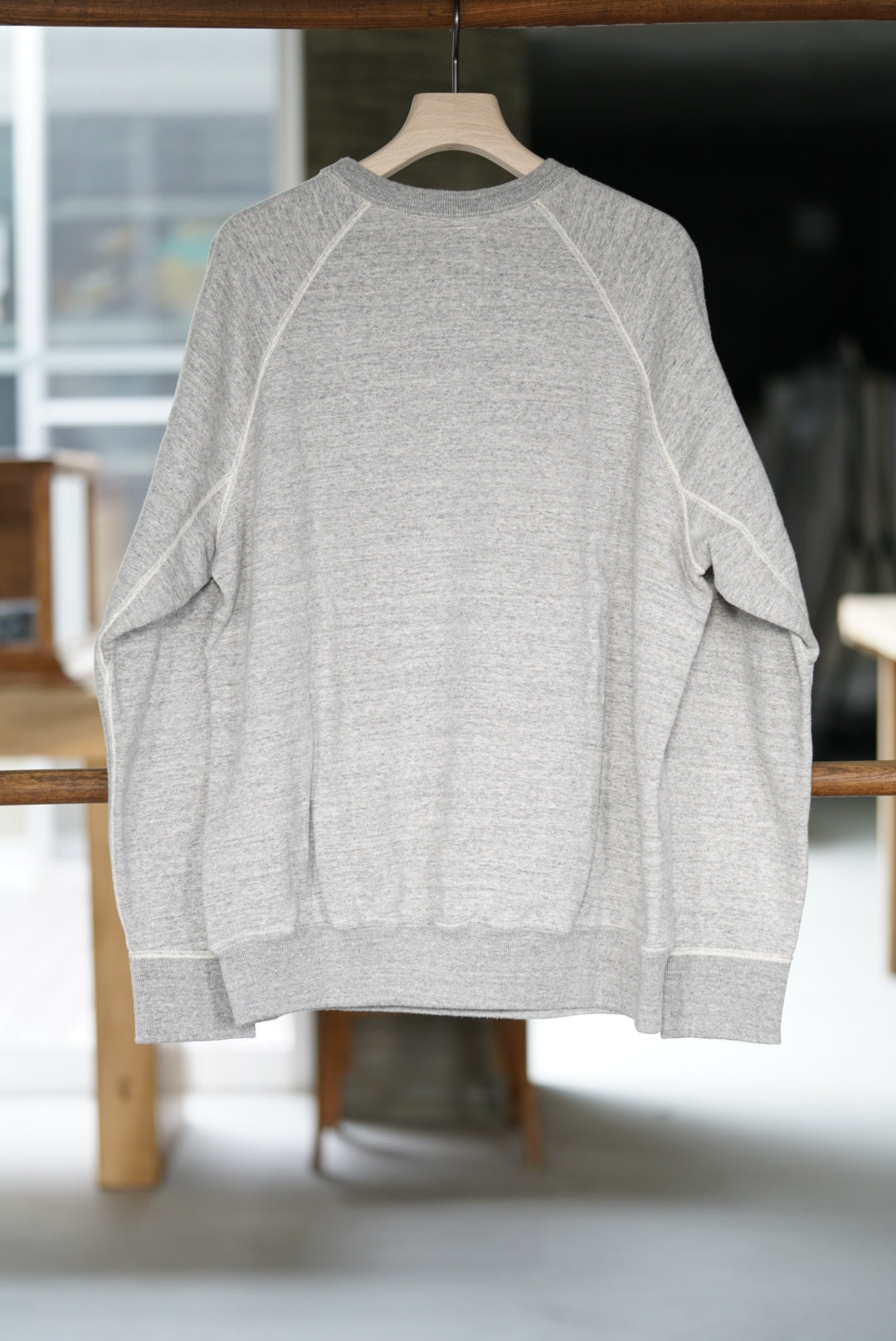 Loop Wheel Crew Neck Sweat Shirt - Heather Grey