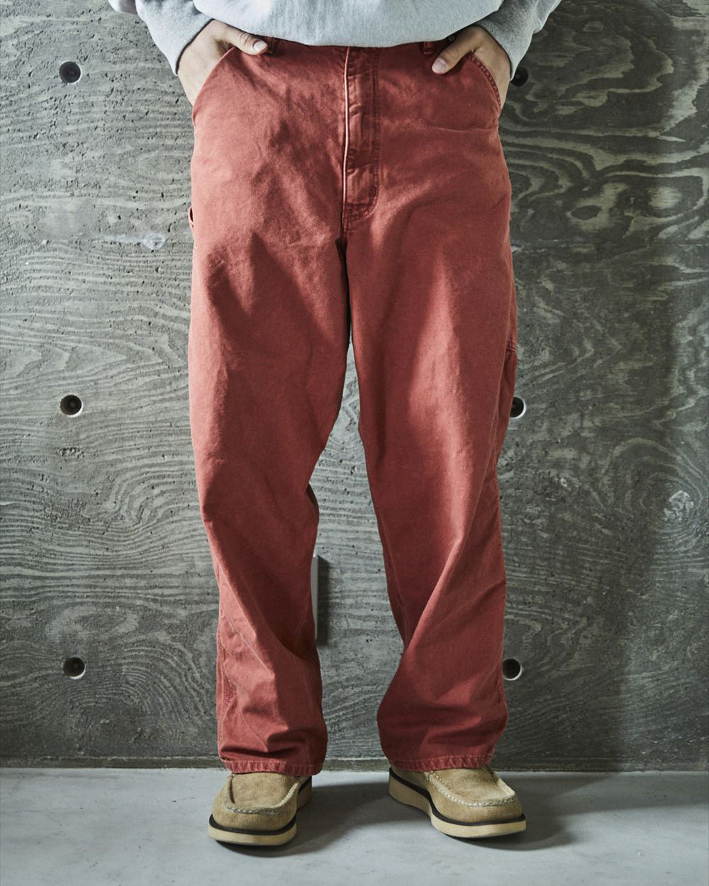 Dad's Fit Oxford Painter Pants - Red
