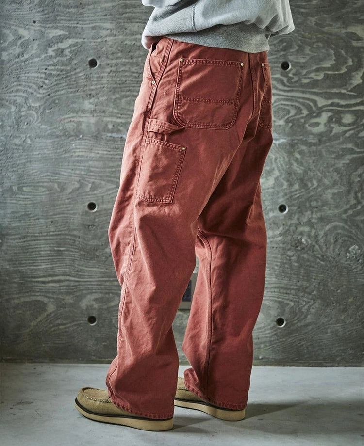 Dad's Fit Oxford Painter Pants - Red