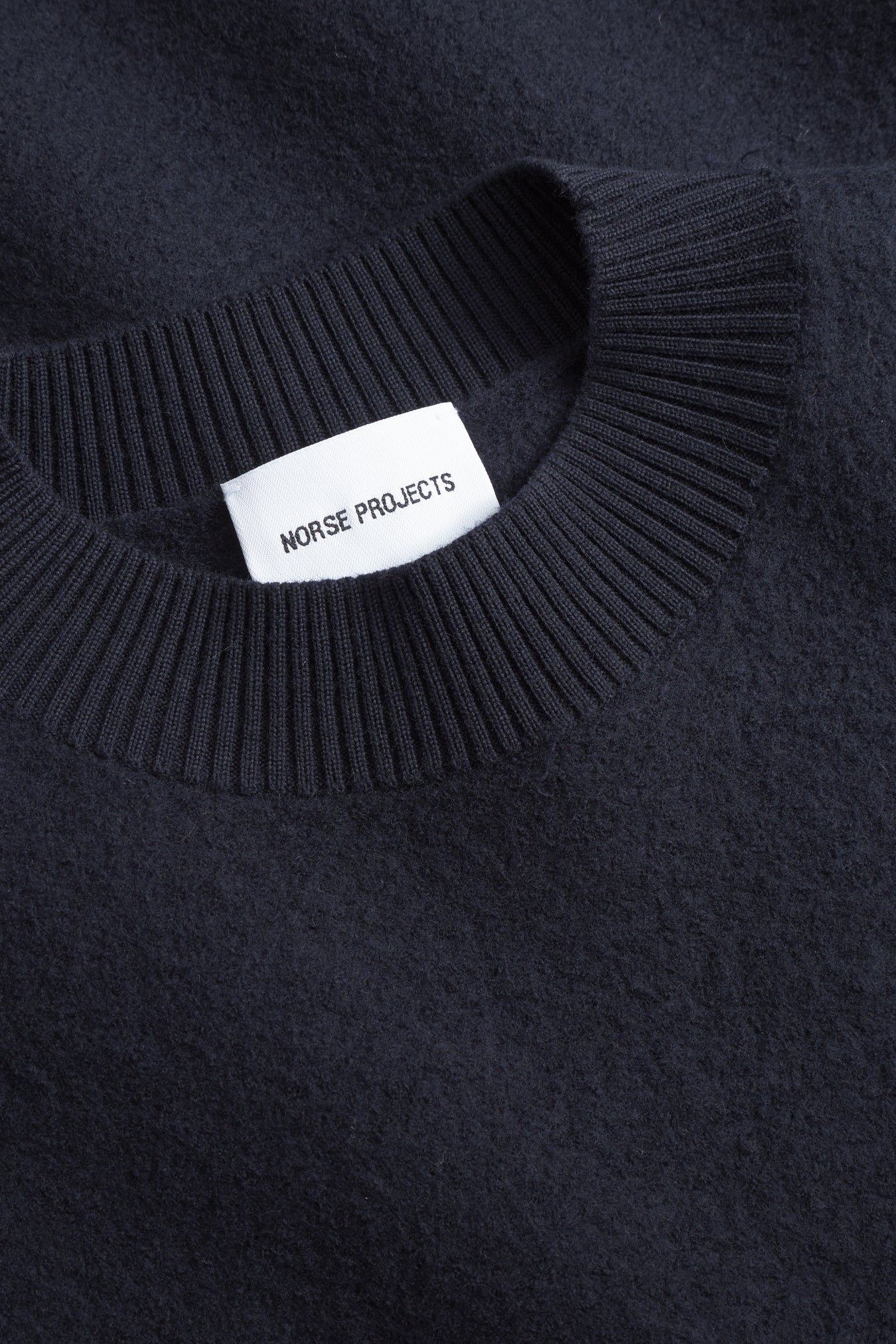 Rom Boiled Wool Crewneck - Dark Navy