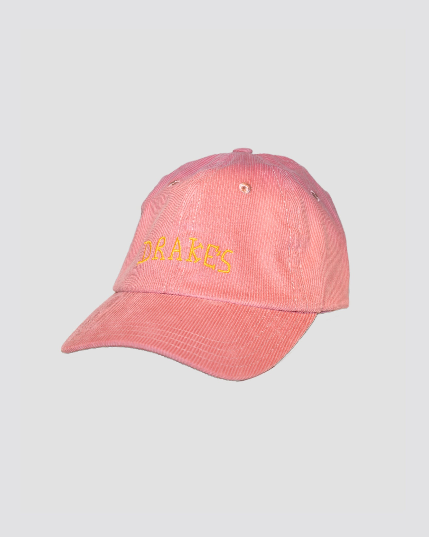 Drake's Font Logo Cotton Corduroy Baseball Cap - Pink