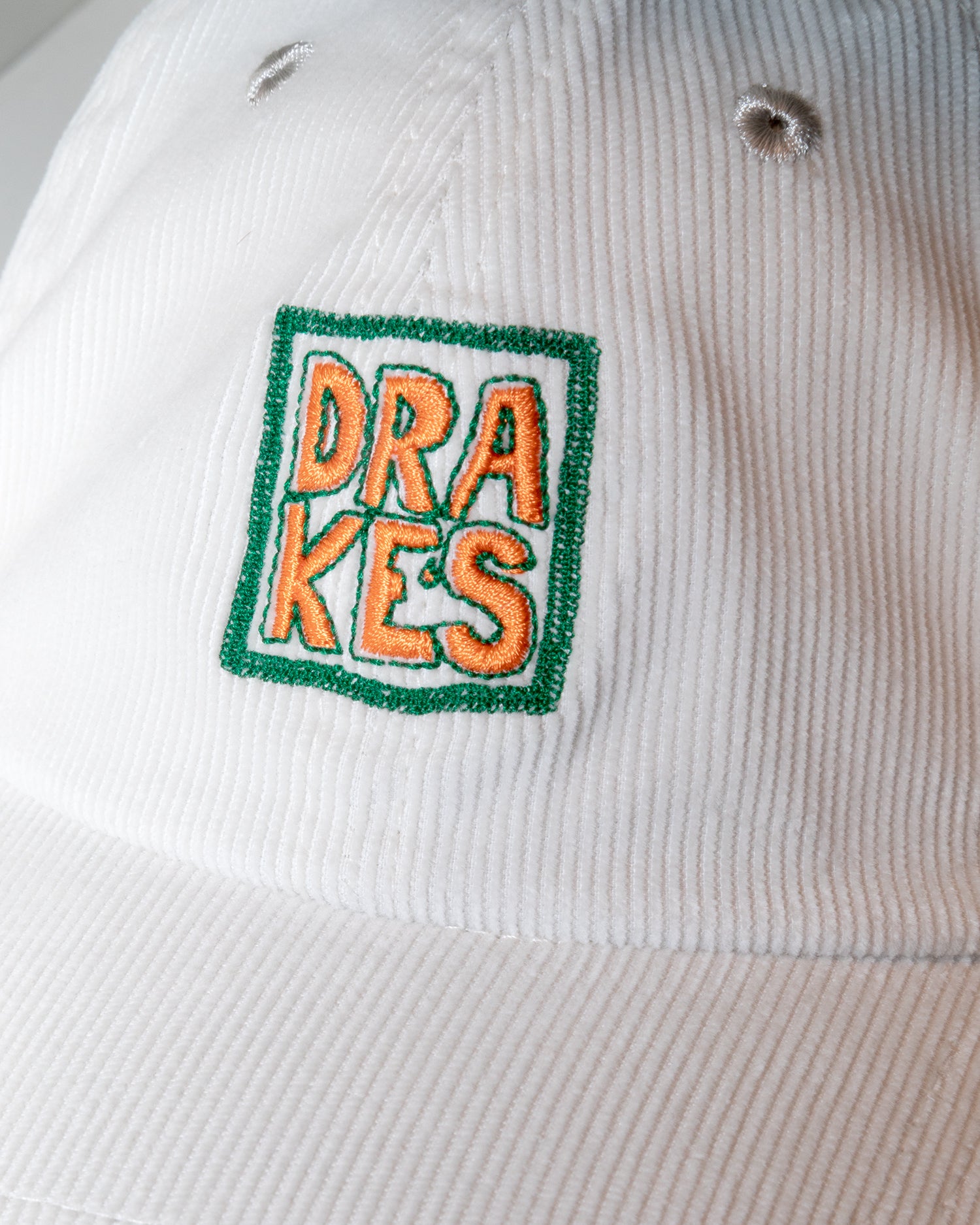Drake's Square Font Cotton Corduroy Baseball Cap - Silver Grey