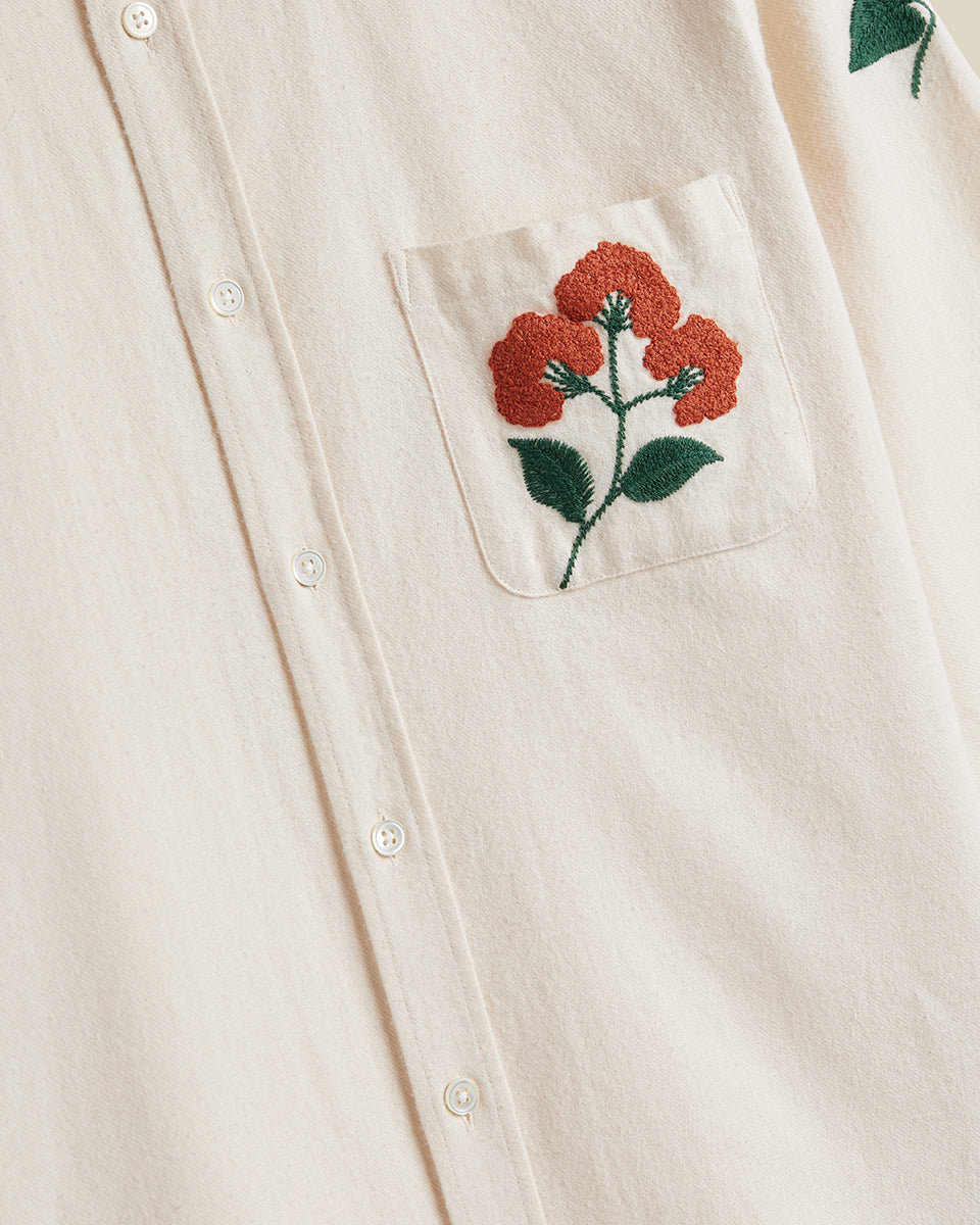 Embroidery Flannel Shirt