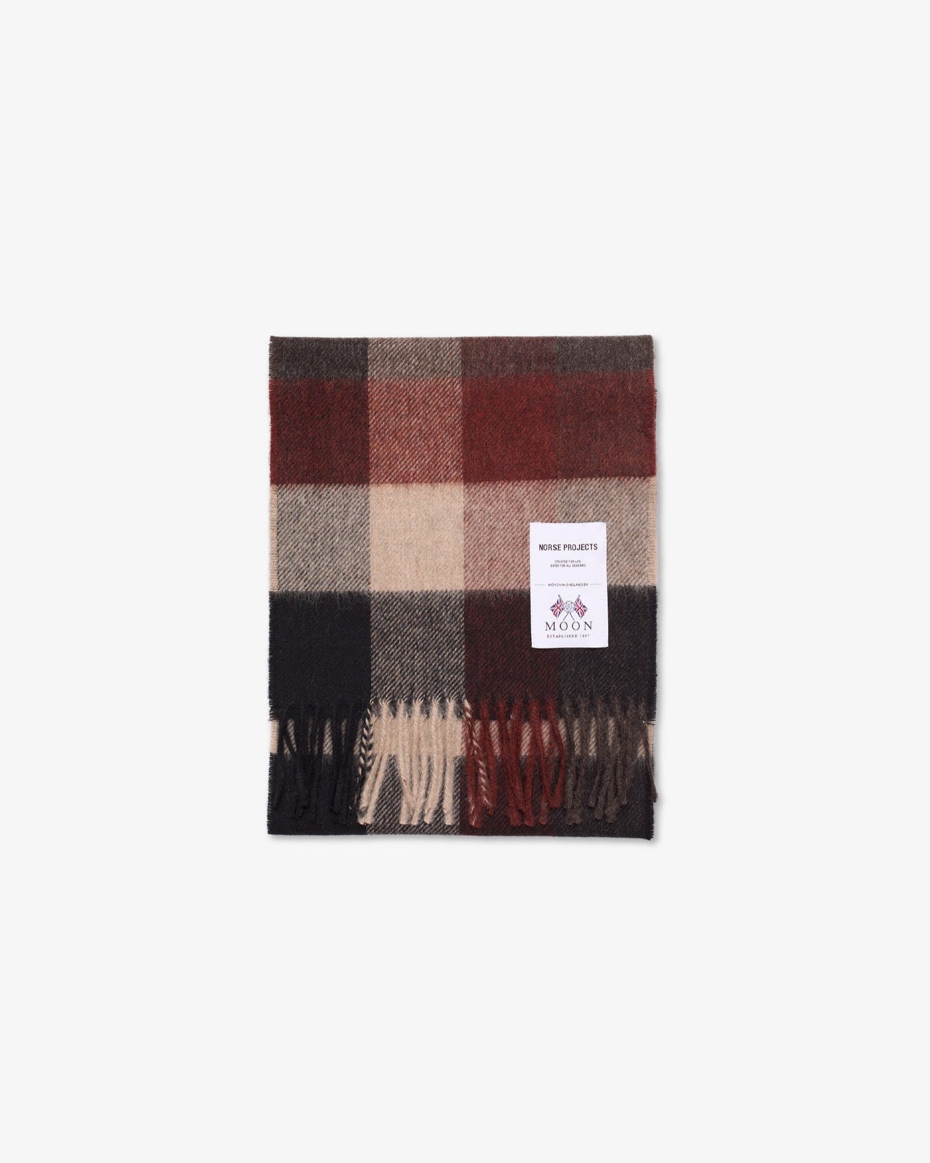 Moon Merino Lambswool Checked Scarf - Espresso