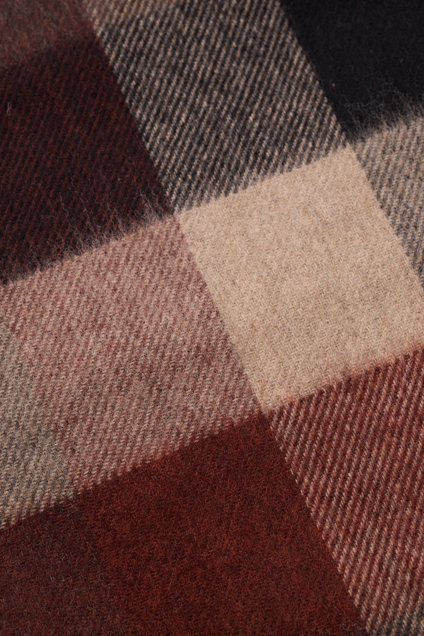 Moon Merino Lambswool Checked Scarf - Espresso
