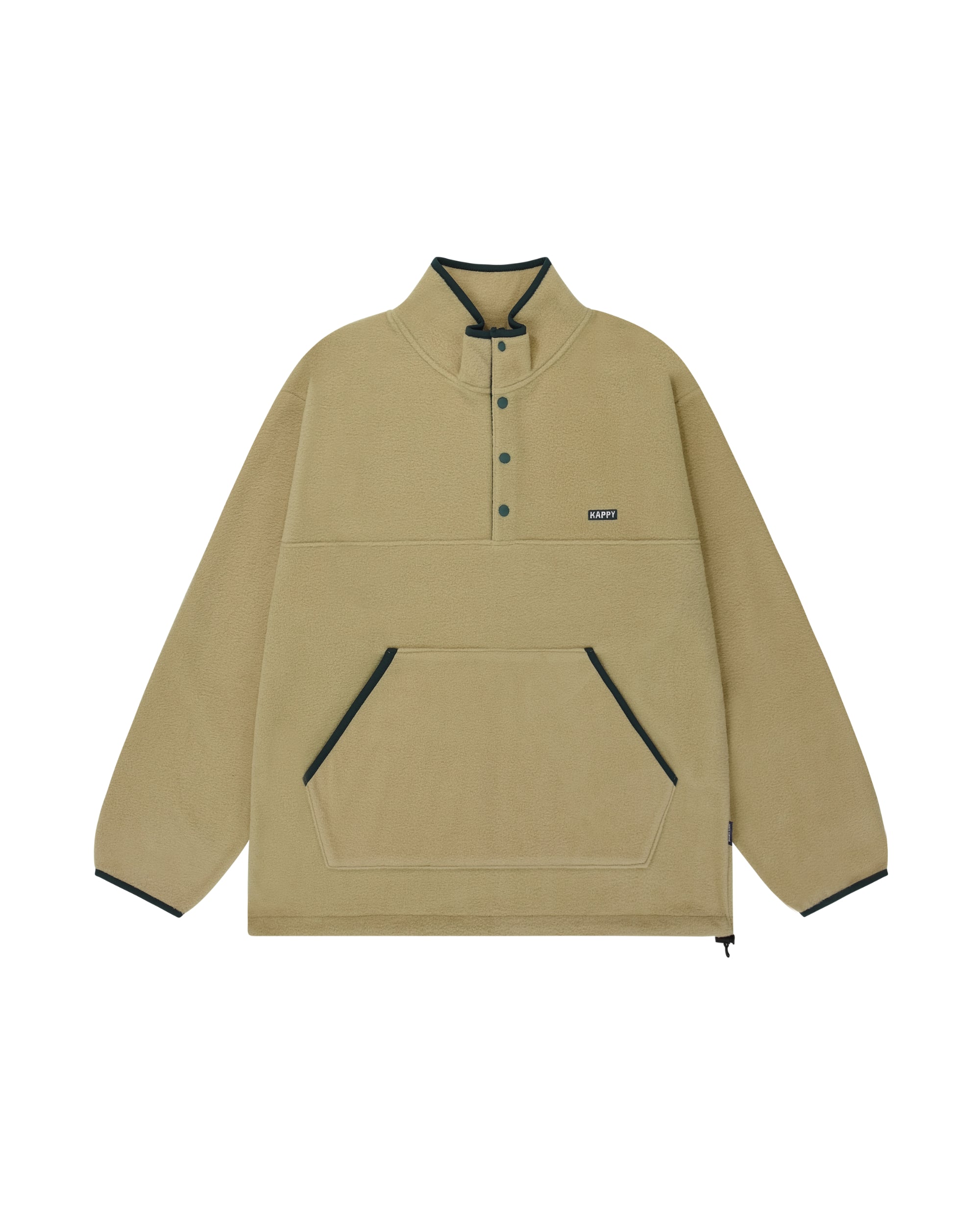 Fleece Button Anorak - Beige