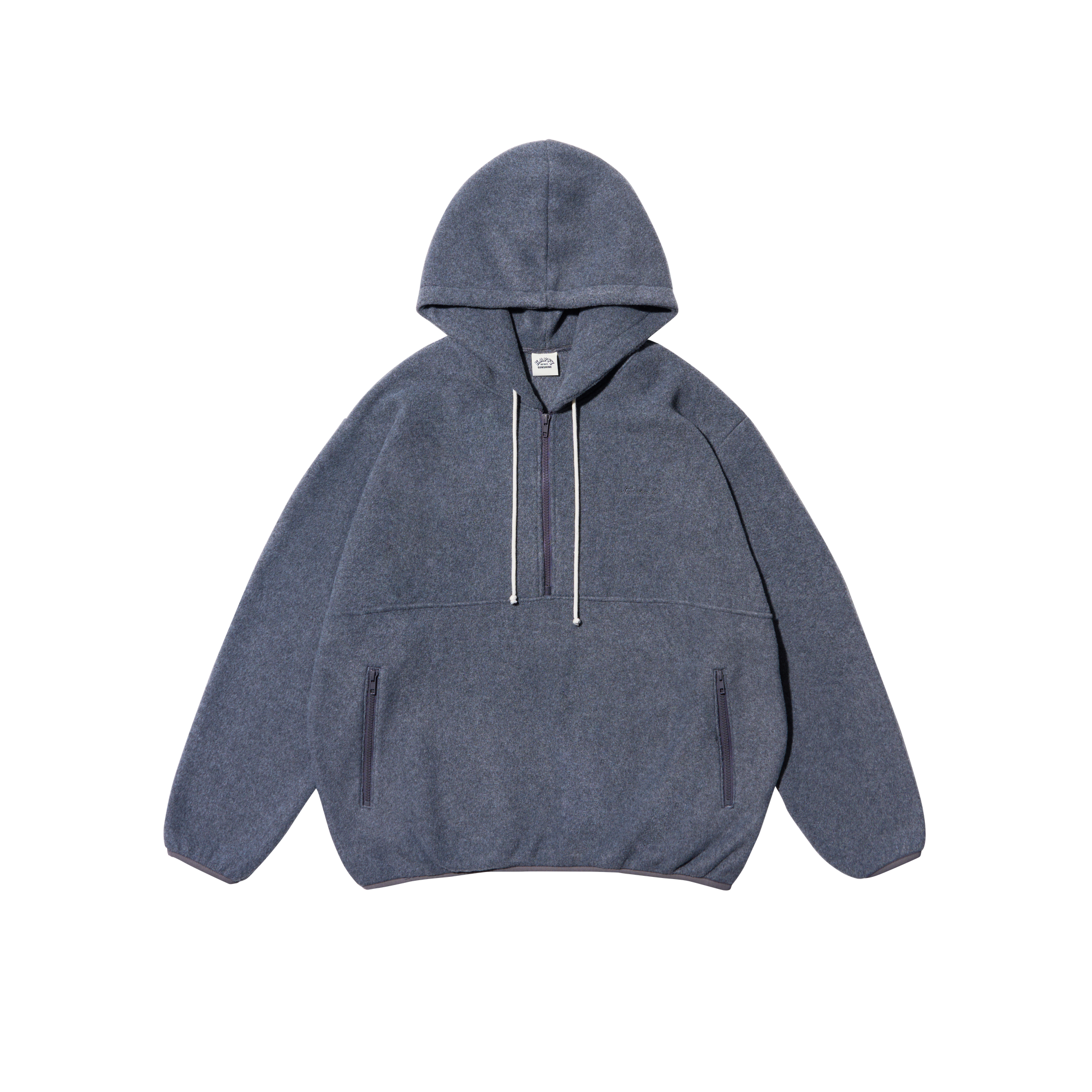 Fleece Hoodie Half Zip Up - Charcoal