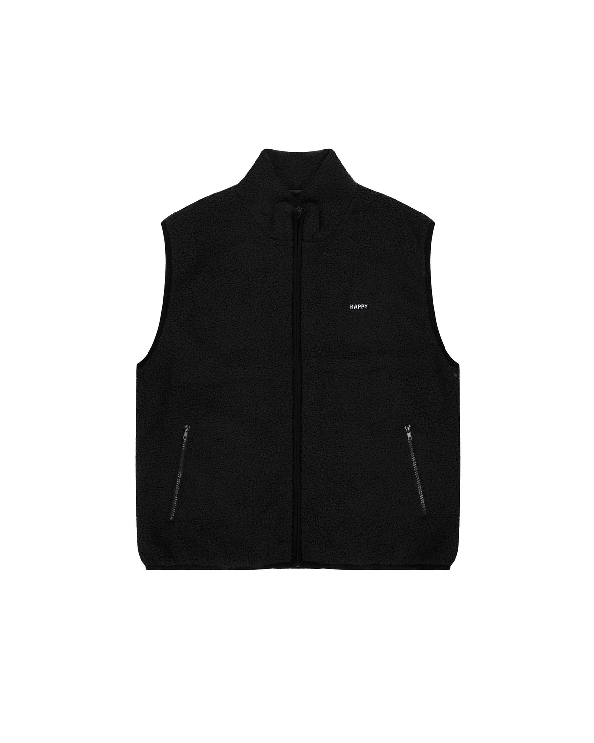 Fleece Zipper Vest - Black