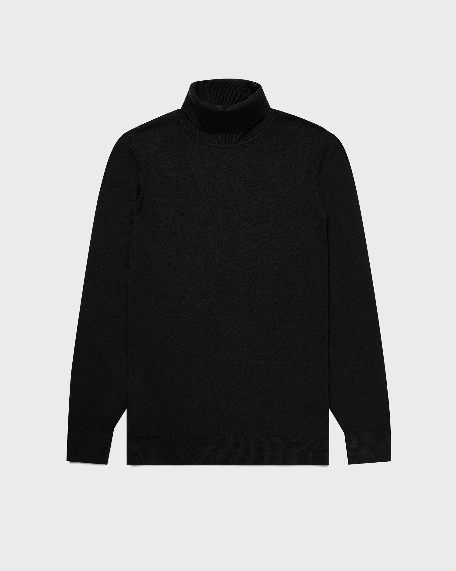 Fine Merino Roll Neck - Black