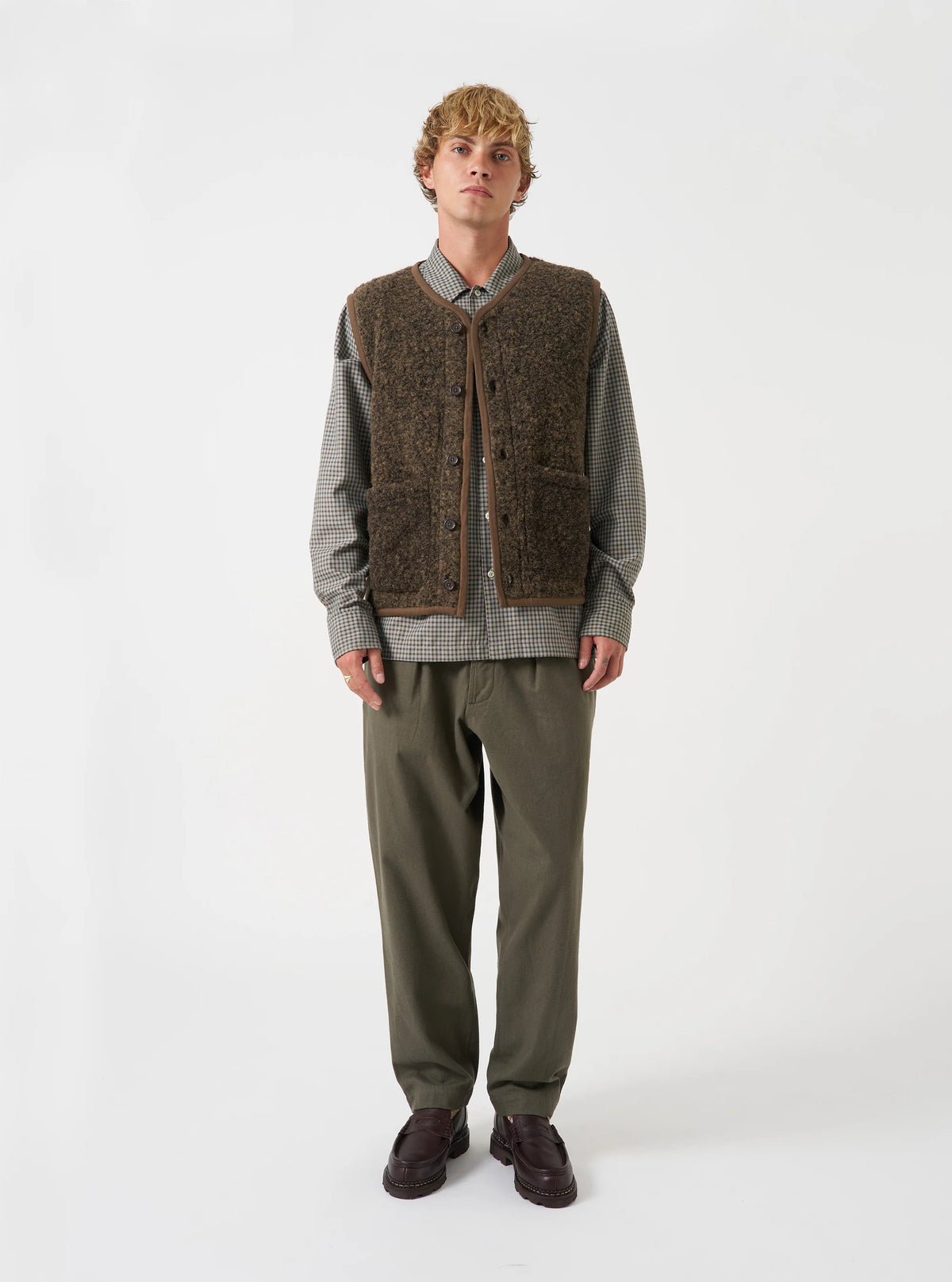 Fleece Lancaster Gilet - Brown