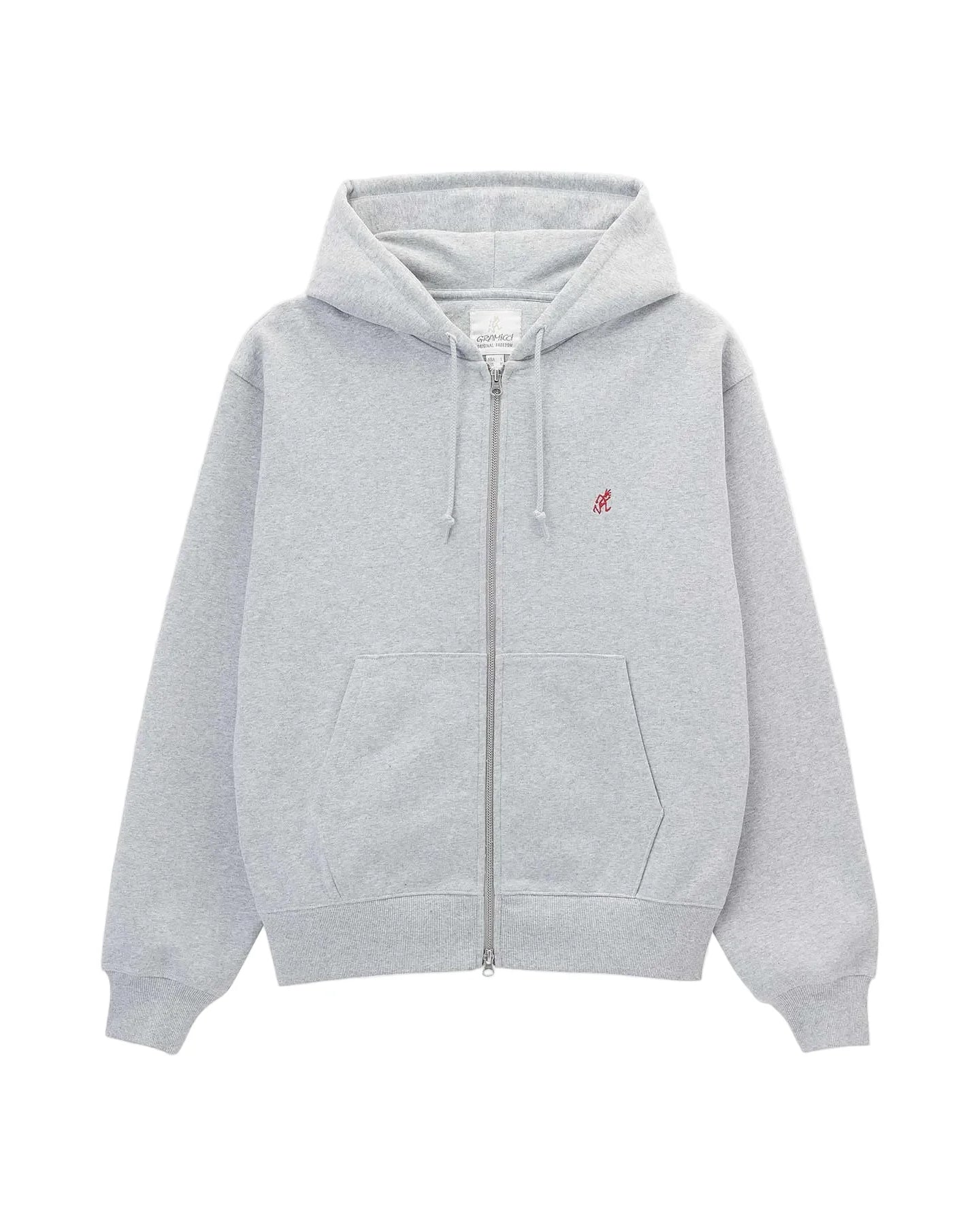 One Point Zip Hooded Sweatshirt - Heather Grey
