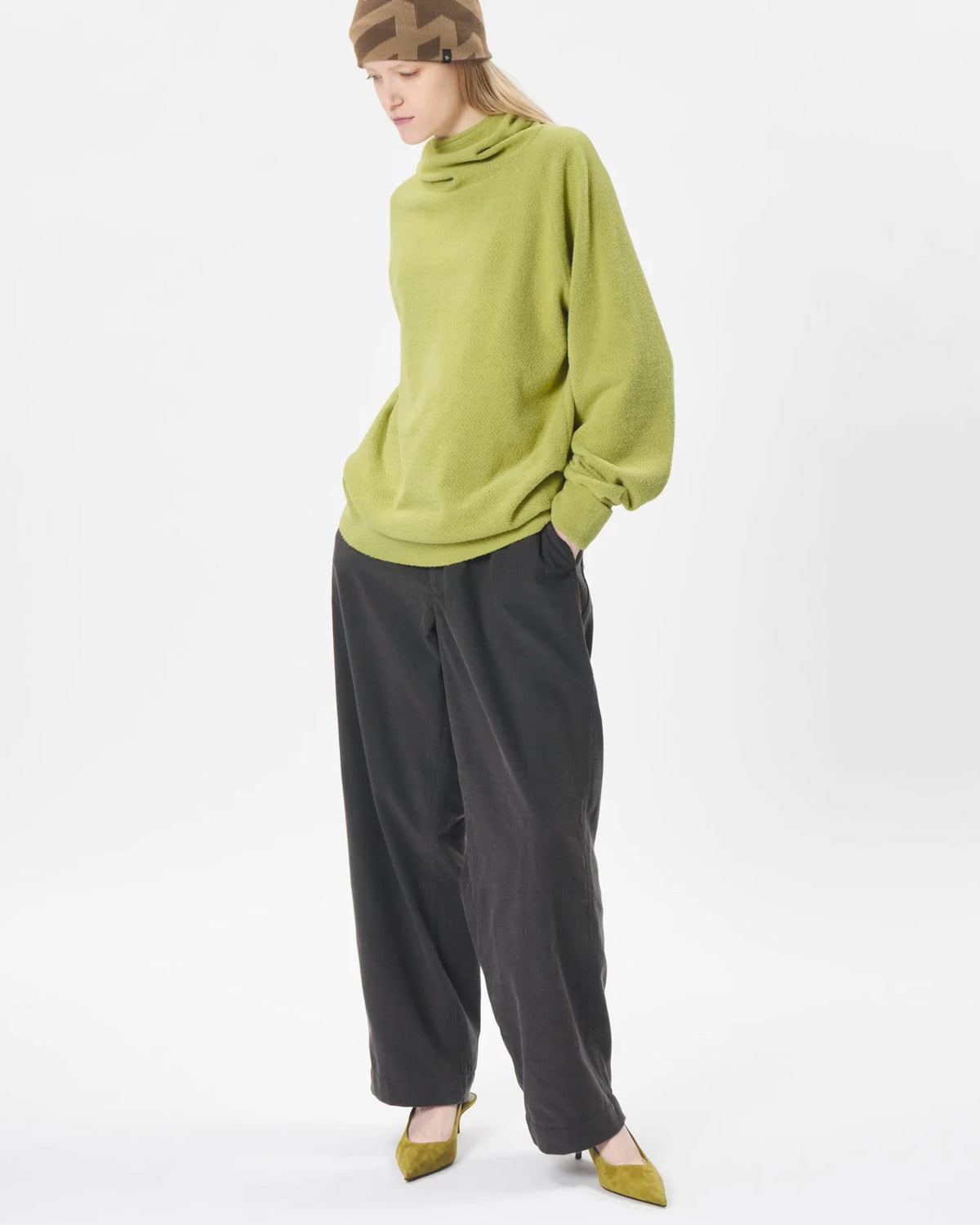 Corduroy Straight Pants - Deep Charcoal