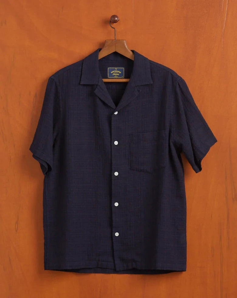 Grain Cotton Shirt - Navy