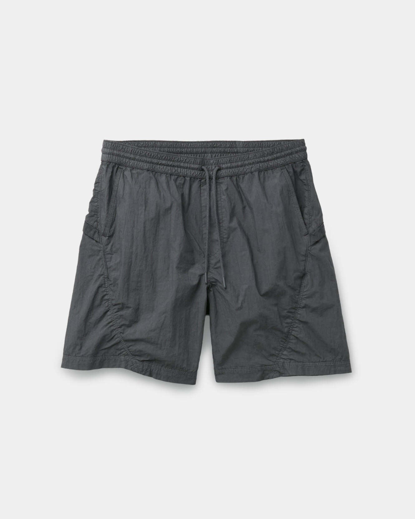 Garment Dyed Nylon Short Pants - Washed Black