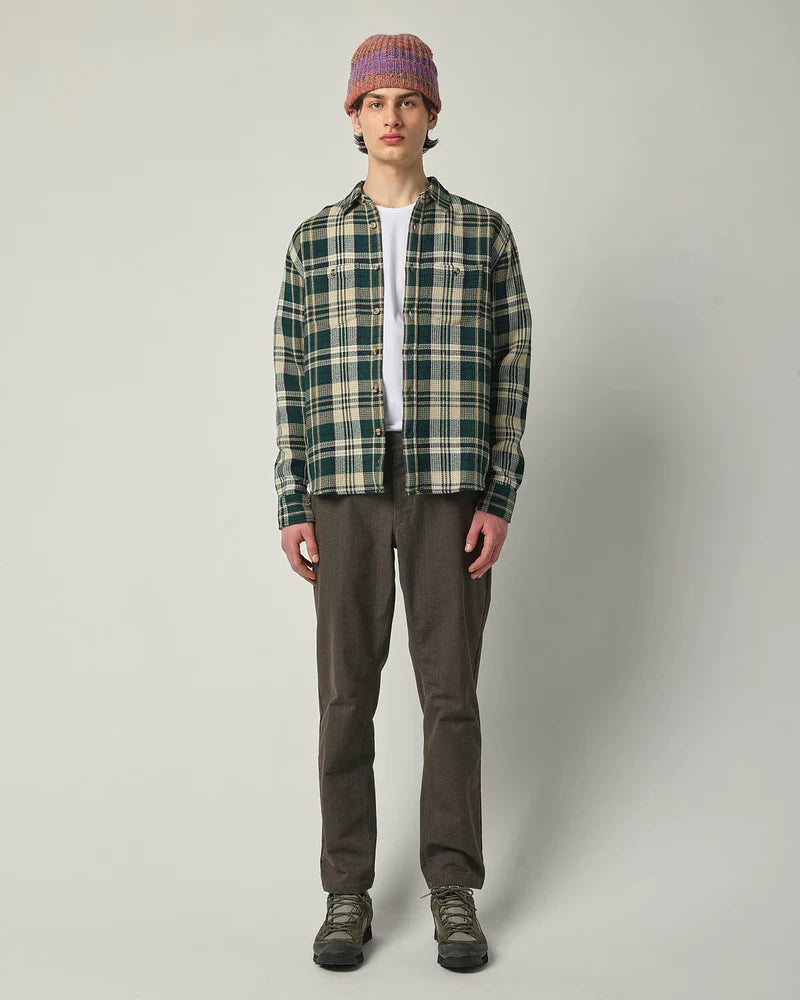 Glen Falls Waffle Madras LS - Green