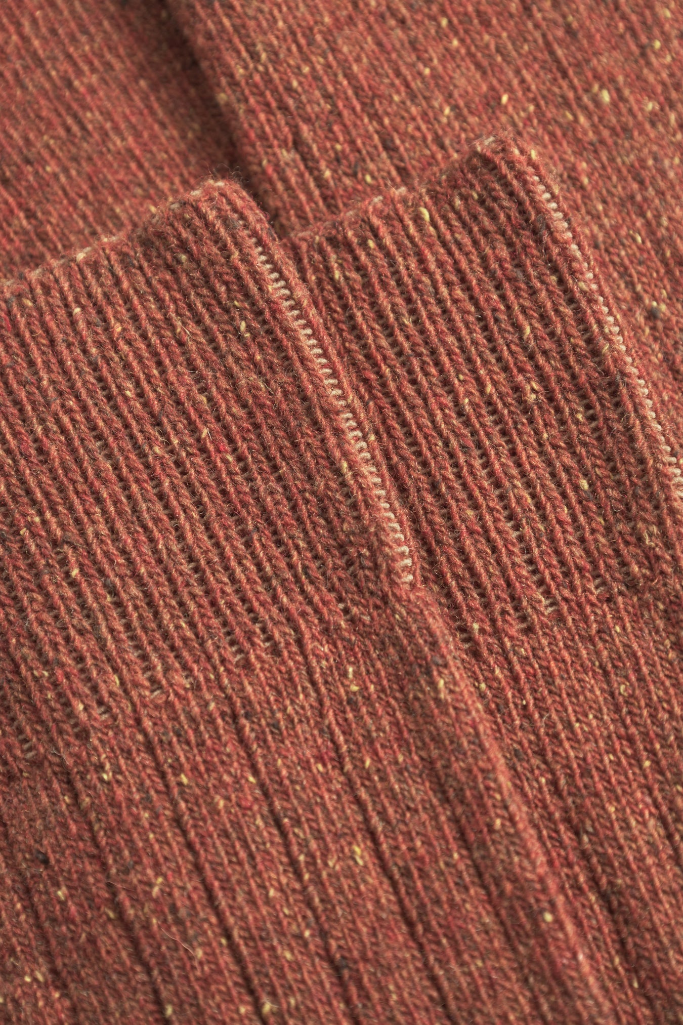 Bjarki Neps Wool Ribs Socks - Golden Orange