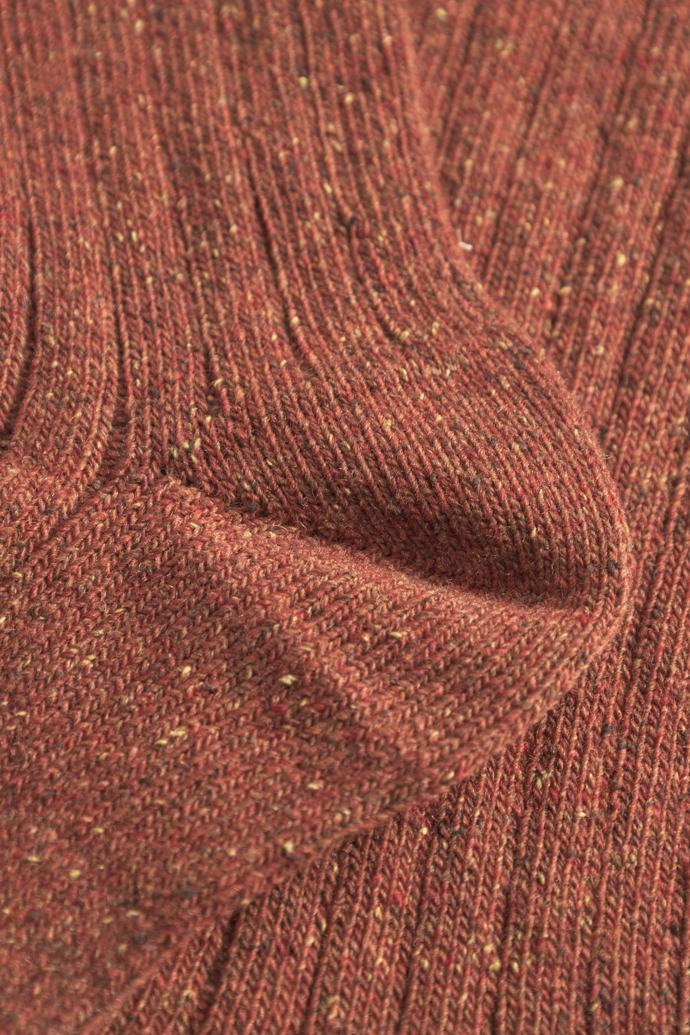 Bjarki Neps Wool Ribs Socks - Golden Orange